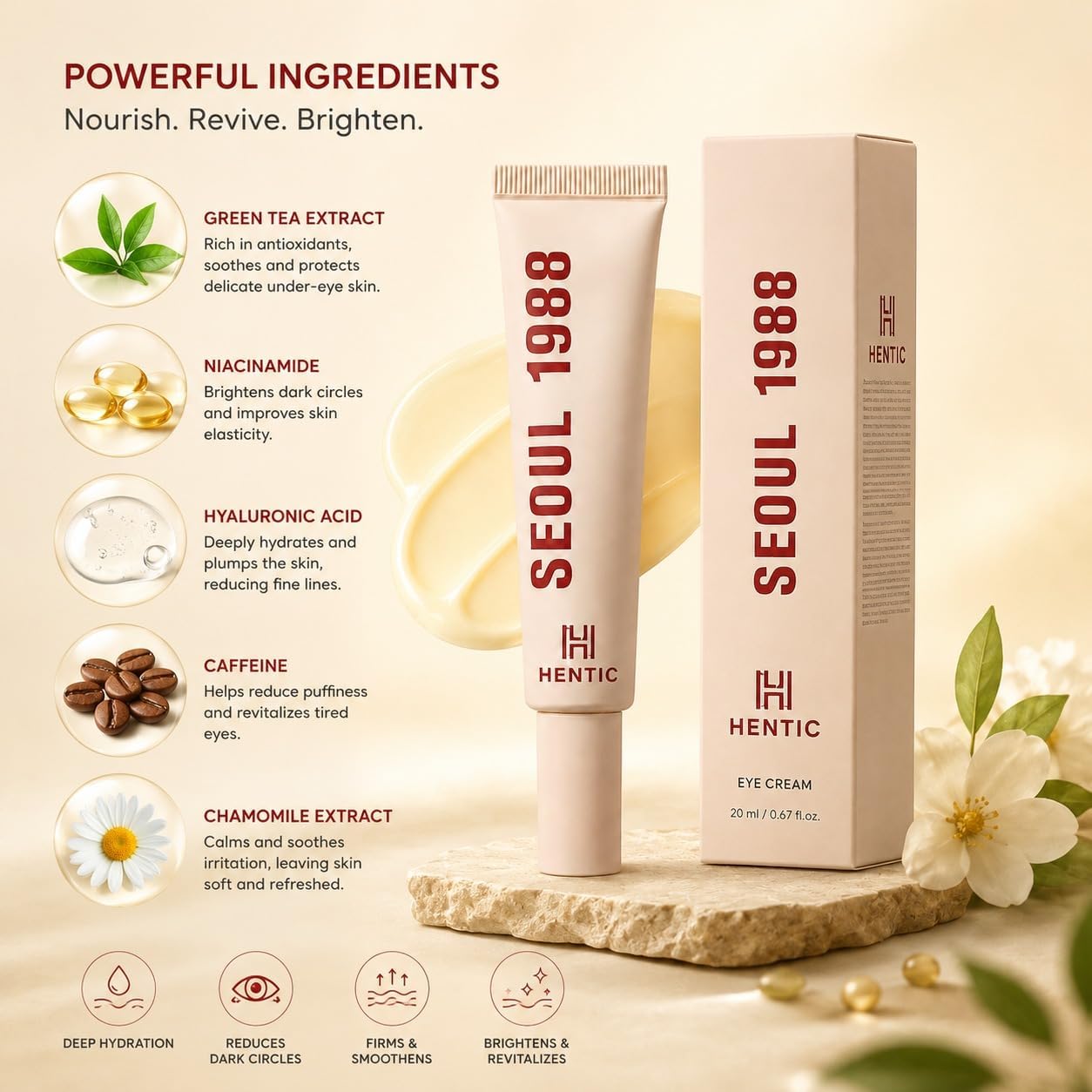 1988 Under Eye Cream with Retinal Liposome & Fermented Bean Extract | Korean Eye Cream for Dark Circles, Fine Lines, Crow's Feet & Puffiness | Lightweight Daily Eye Moisturizer for Women & Men — Amazon image 3