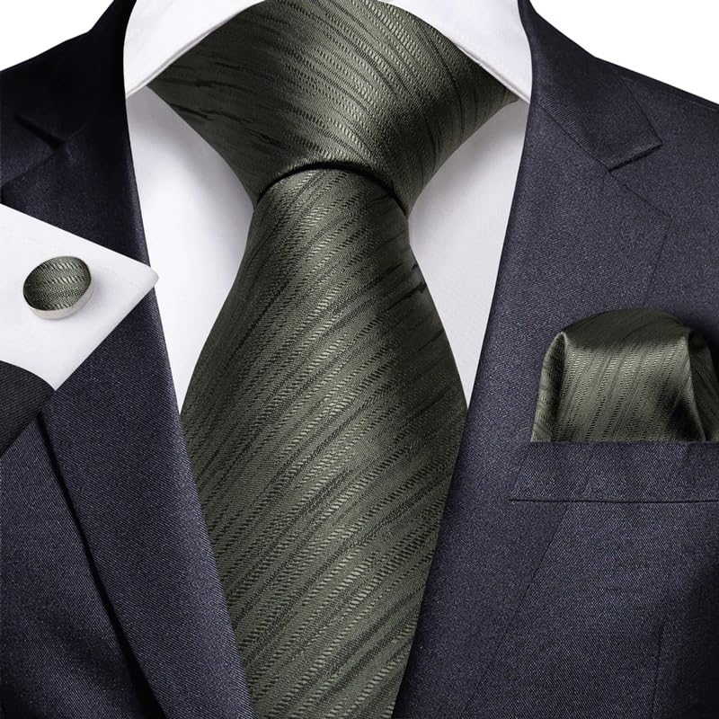 Set de corbata de seda para hombre NSUQOA miniatura 2