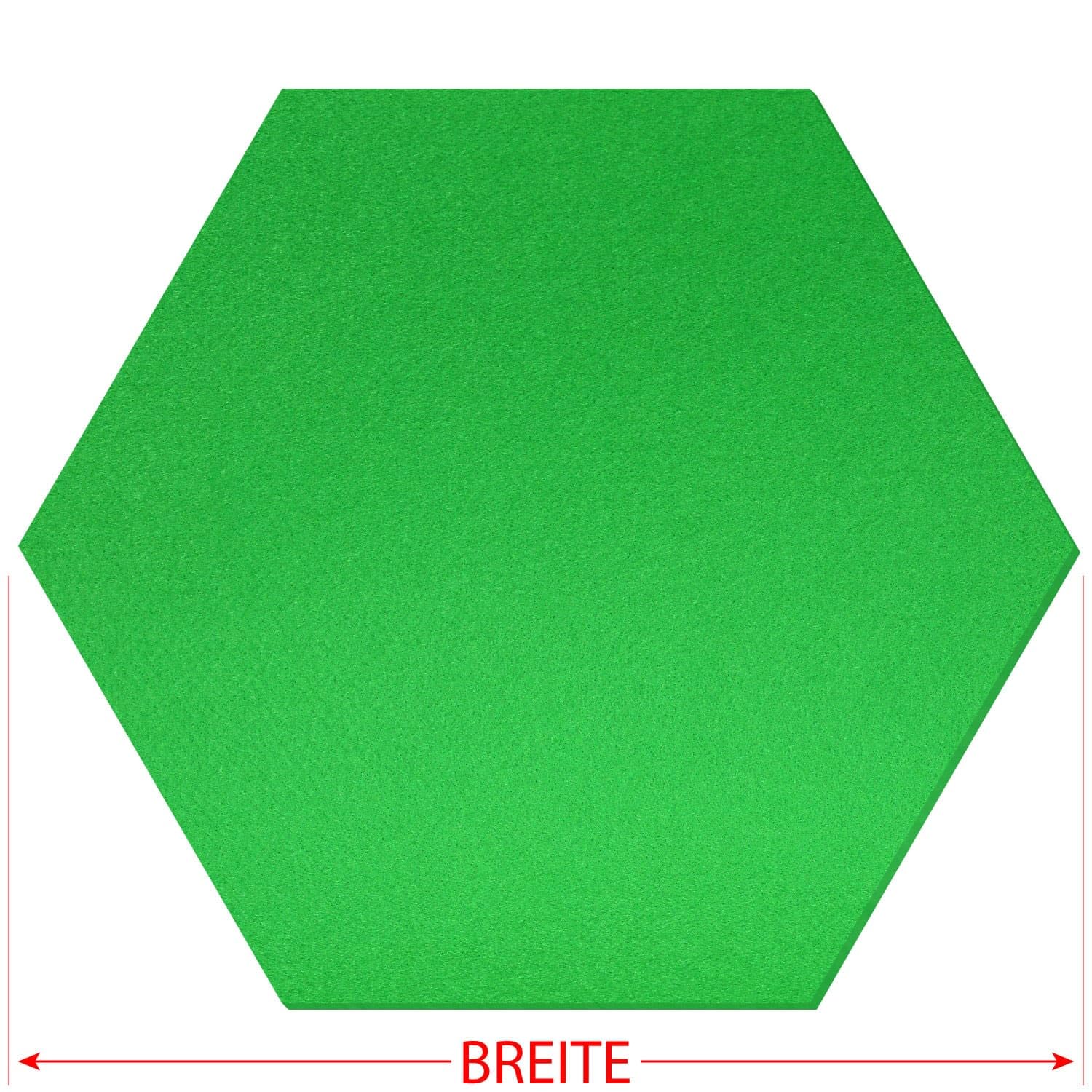 Fieltro hexágono verde claro – Decoración para manualidades 3-60 cm, paquete con:10 unidades, ancho: 56 cm de ancho