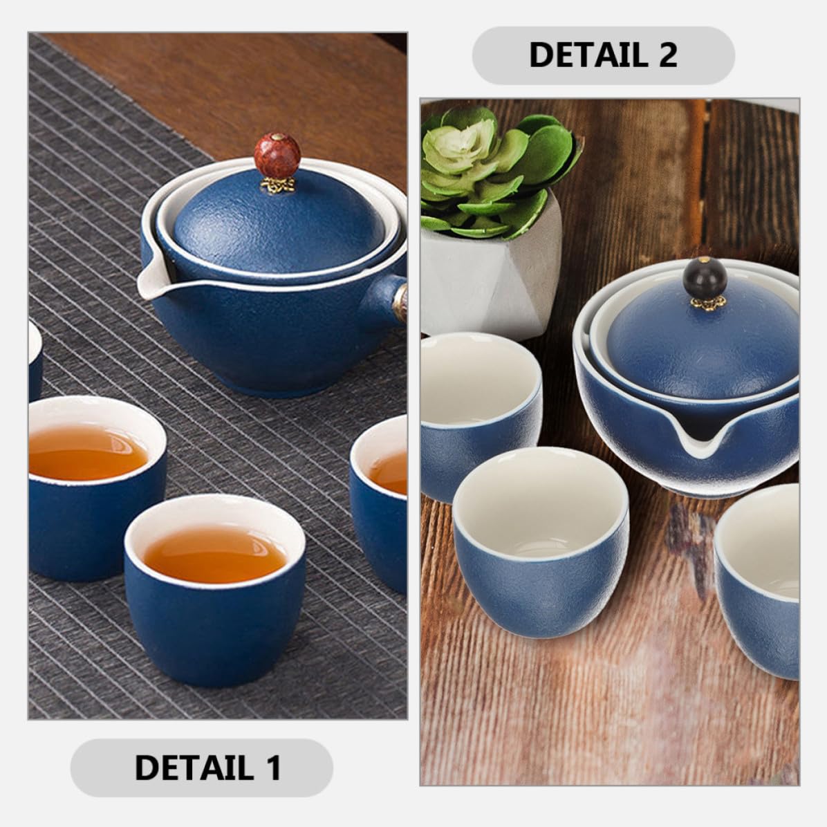 Ciieeo Keramik Teeservice mit Drehbarer Teekanne, 160ml, Chinesisch