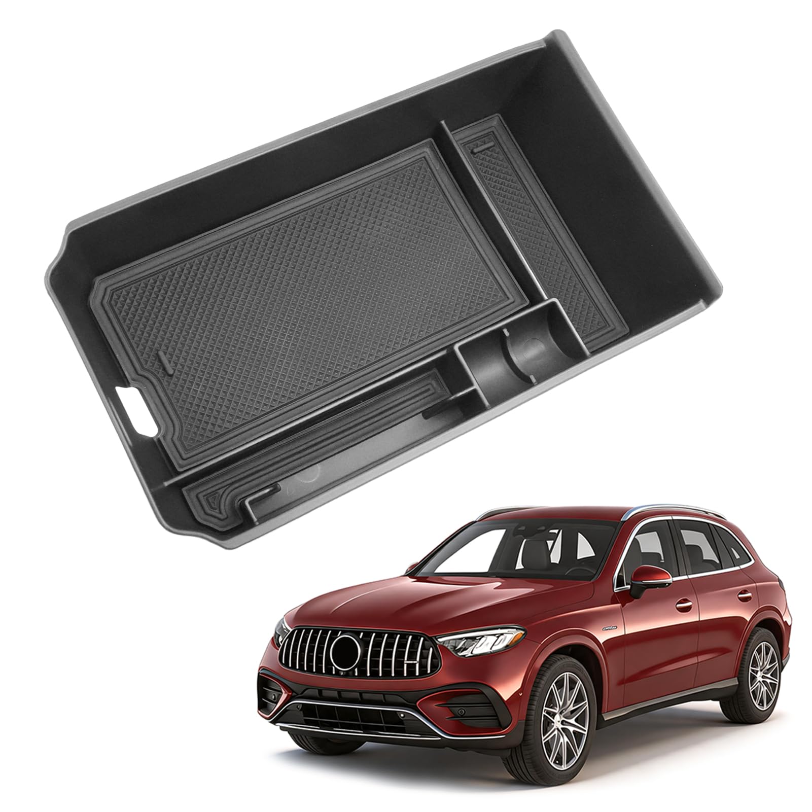 TTCR-II Compatibile con Console Centrale Scatola Portaoggetti Mercedes Benz GLC X254 2023 2024 2025 2026, Braccioli Scatola Portaoggetti GLC Console Bracciolo Organizzatore Accessori Interni X254