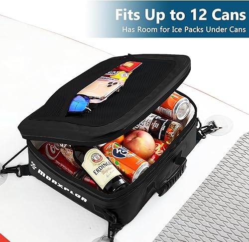 Miniatura 41 de Bolsa térmica impermeable de PVC para paddleboard, 12 latas, enfriador aislado suave para paddleboard, camping, kayak Azul oscuro