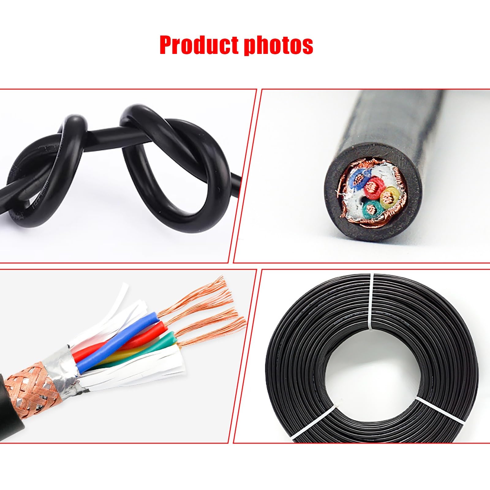 100M 4-adriges Geschirmtes Twisted Pair Kabel 0.12mm² Bis 2.5mm² Sauerstofffreies Kupfer Signal Steuerleitung Für RS485 Audio Automatisierung(1.5mm2)