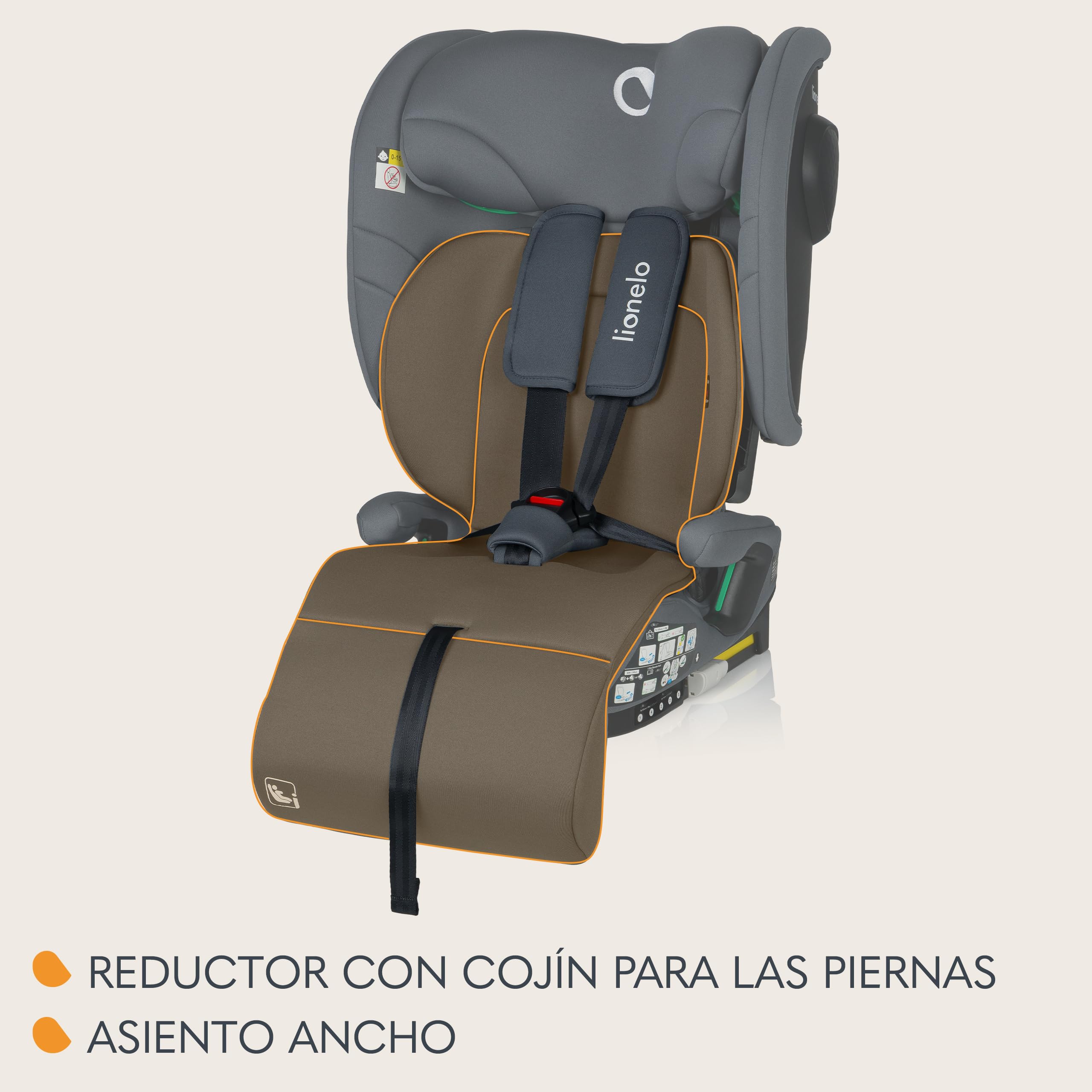 LIONELO NELLY I-SIZE Silla de Coche Para Bebé Plegable 76-150 cm (aprox. de 15 meses a 12 años) Grupo 1 2 3 Fijación Trasera ISOFIX y Cinturón TT, Protección Lateral, Reposacabezas y Respaldo Ajustabl | Instalación ISOFIX, correa superior, reposacabezas a