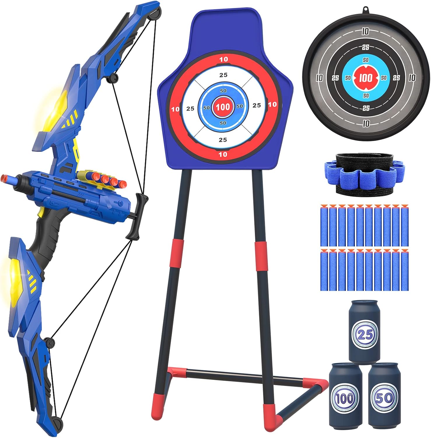 QDRAGON Kids Bow and Arrow, Lightup Archery Set for Kids
