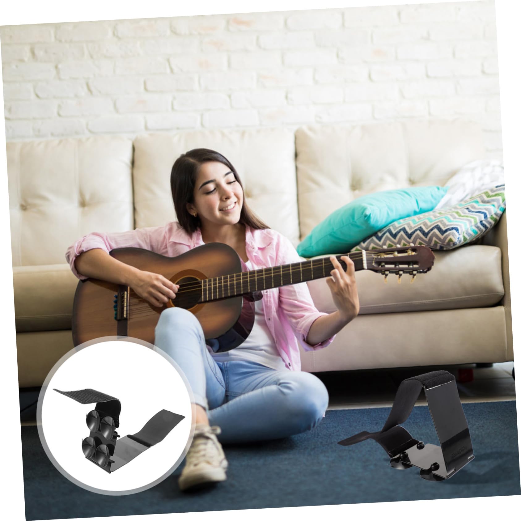 ifundom Supporto Regolabile per Chitarra Acustica Poggiapiedi in Acciaio Inossidabile Accessorio Portatile per Chitarra Steel Rest