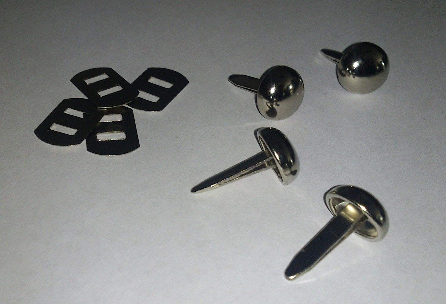 celloexpress Pack of 64-15mm SILVER ROUND with BACKS - Bag & Purse Feet with Backs - Round Bottom Handbag Studs - Bag making & Crafts