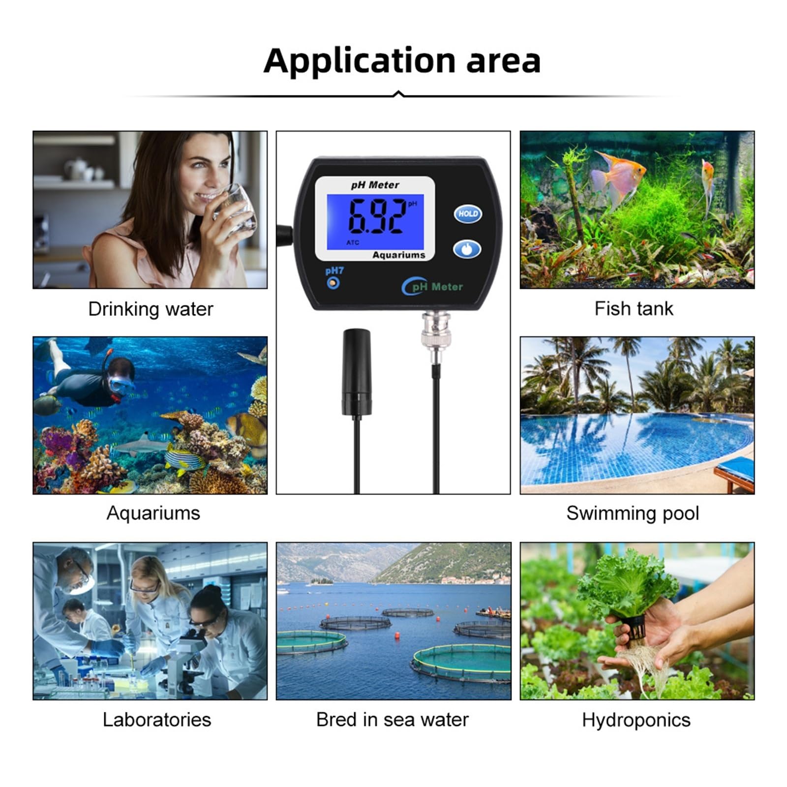 Medidor de pH Profesional y preciso for acuarios. Monitor multiparámetro de Calidad del Agua.