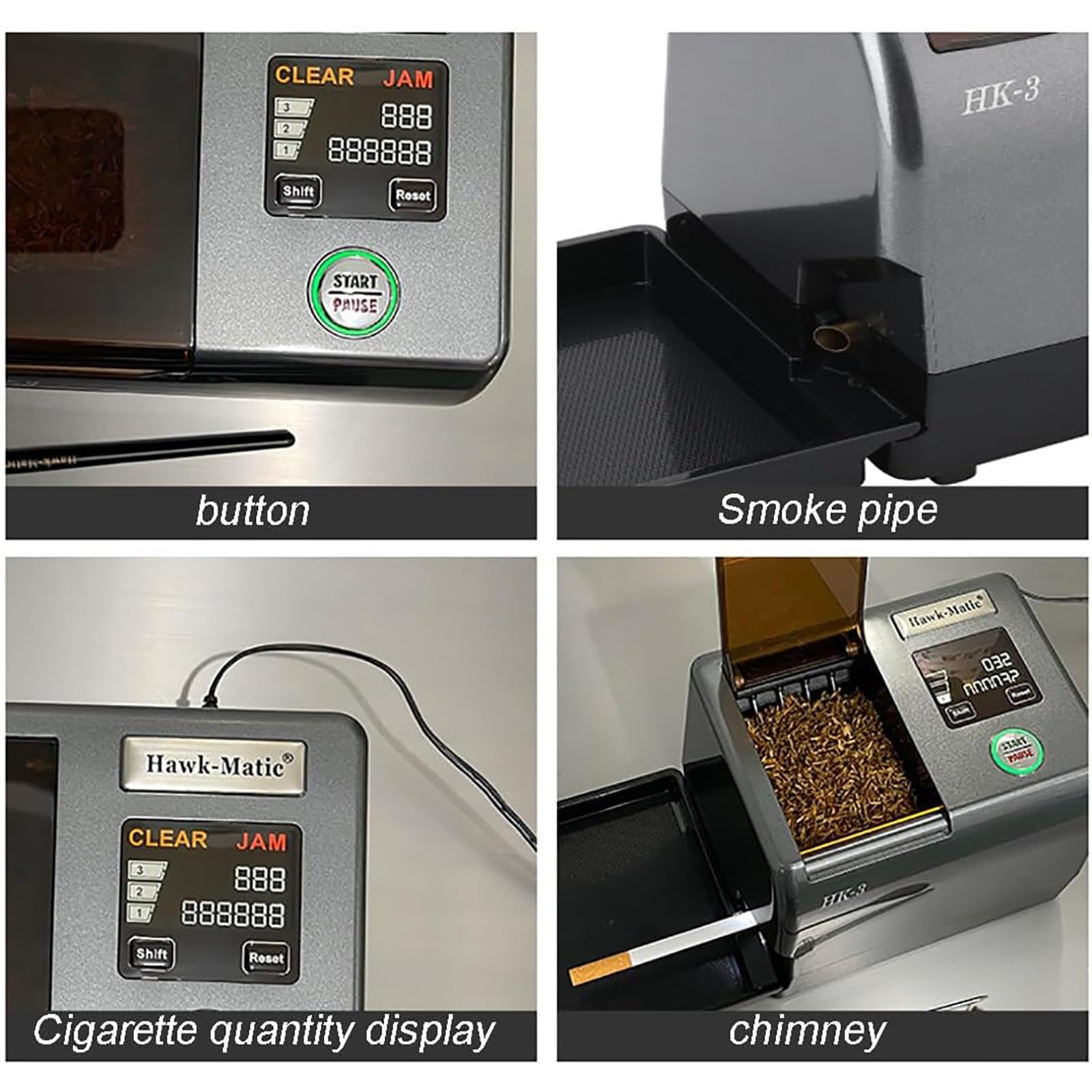 fully automatic cigarette machine for sale Amazon.com: Fully Automatic Cigarette Filling Machine, Portable Household  Electric Cigarette Rolling Machine with Cleaning Brush Tools and Auto  Grinding Of Cut Tobacco, Fits Rolling Tube Of Diameter 0.31