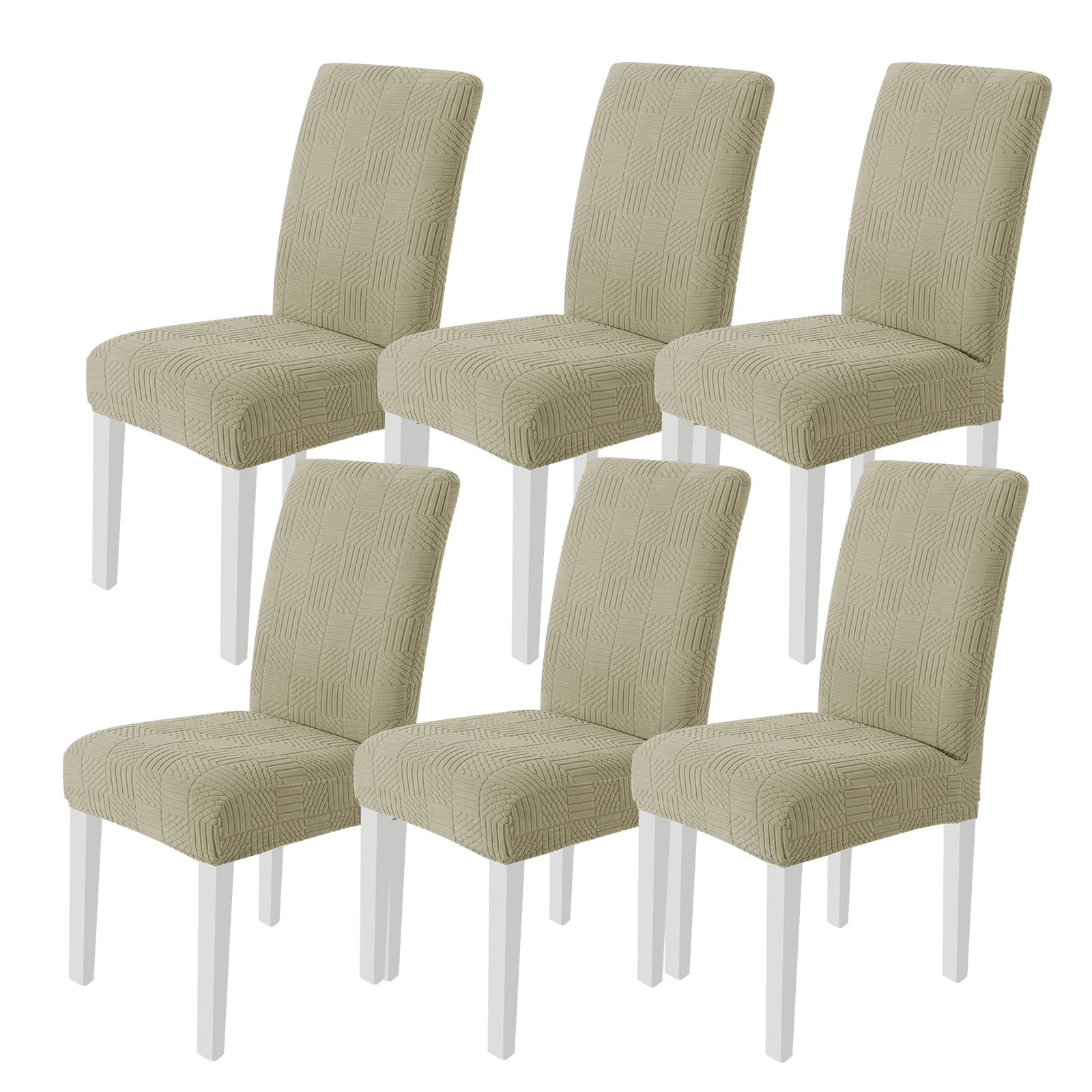 Ystyle Fundas Sillas De Comedor Pack 6, Fundas Sillas Ajustables, Cubre Sillas Elástico Universal, Funda Sillas Comedor Desmontables Lavables para Banquetes Hogar Restaurante Hotel, Caqui