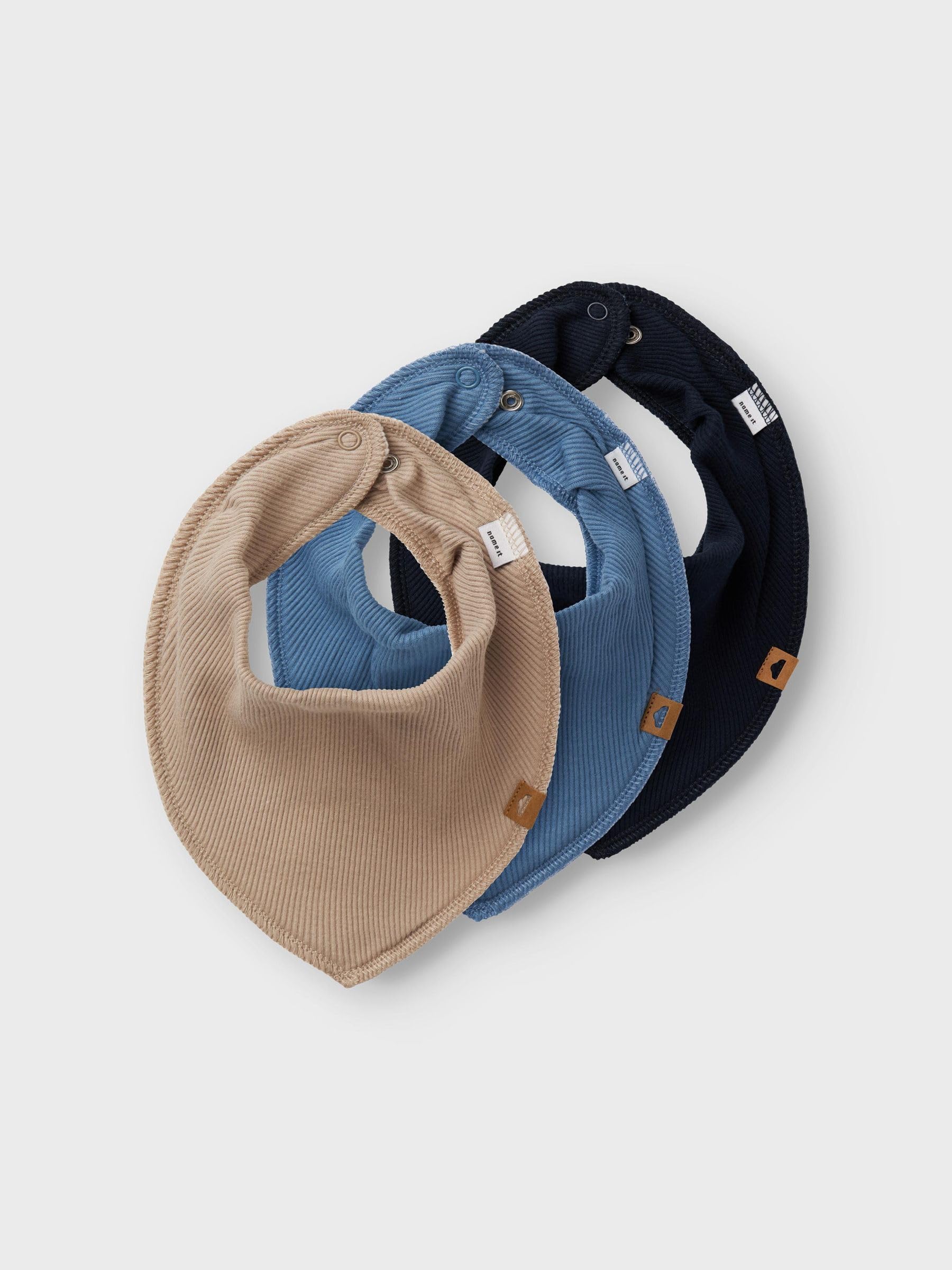 NAME IT NBNYVETTI 3P SCARF BIB NOOS, baberos bebe, Dark Sapphire/Pack:w. Coronet Blue + Pure Cashmere, One Size