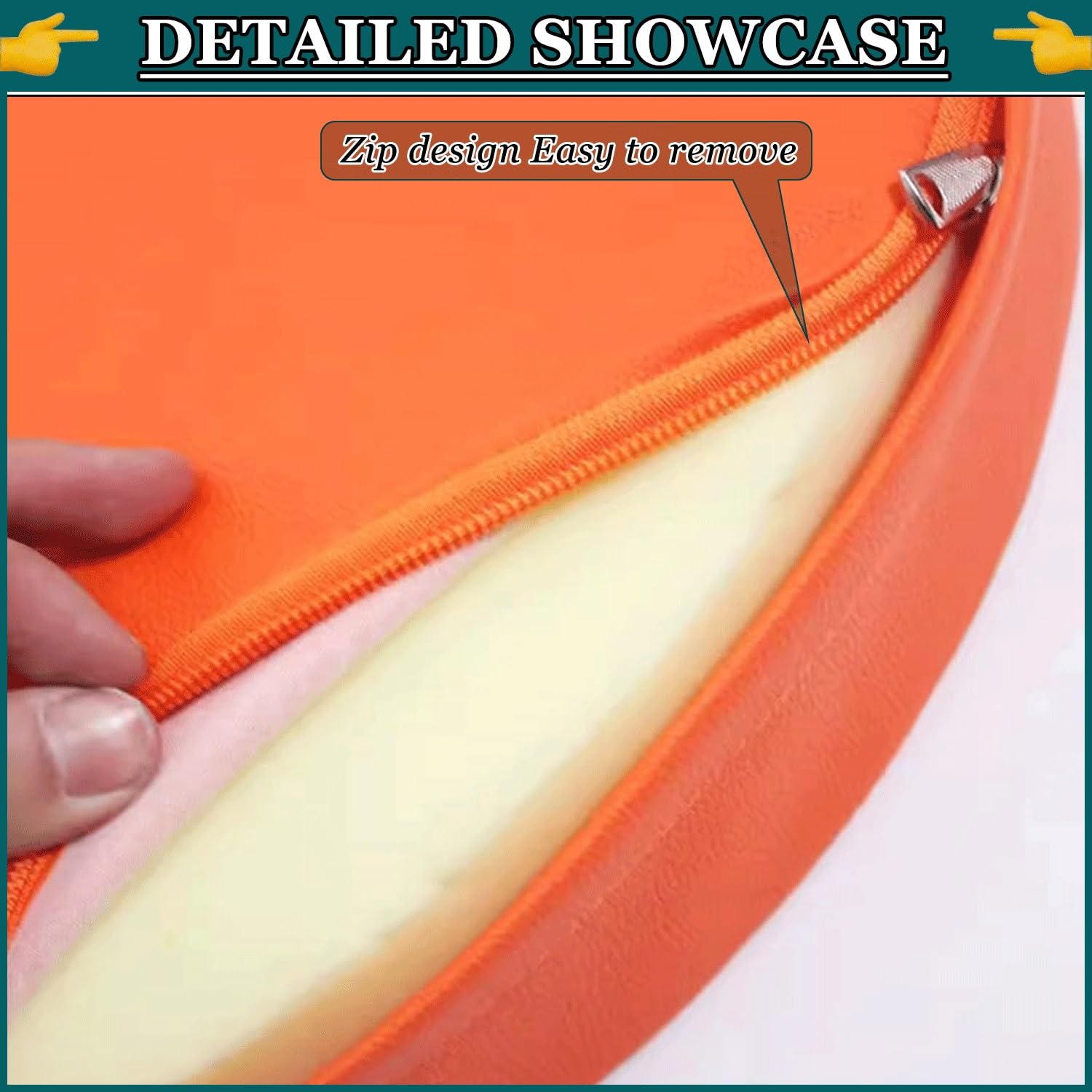 Galette de Chaise Rond en Cuir PU Imperméable - Coussin de Siège Antidérapant et Détachable - Mousse Mémoire 30/35/40/50cm - Usage Intérieur/Extérieur Bureau,Cuisine,Jardin,Salon(Color 5,4pcs 40x40x5c