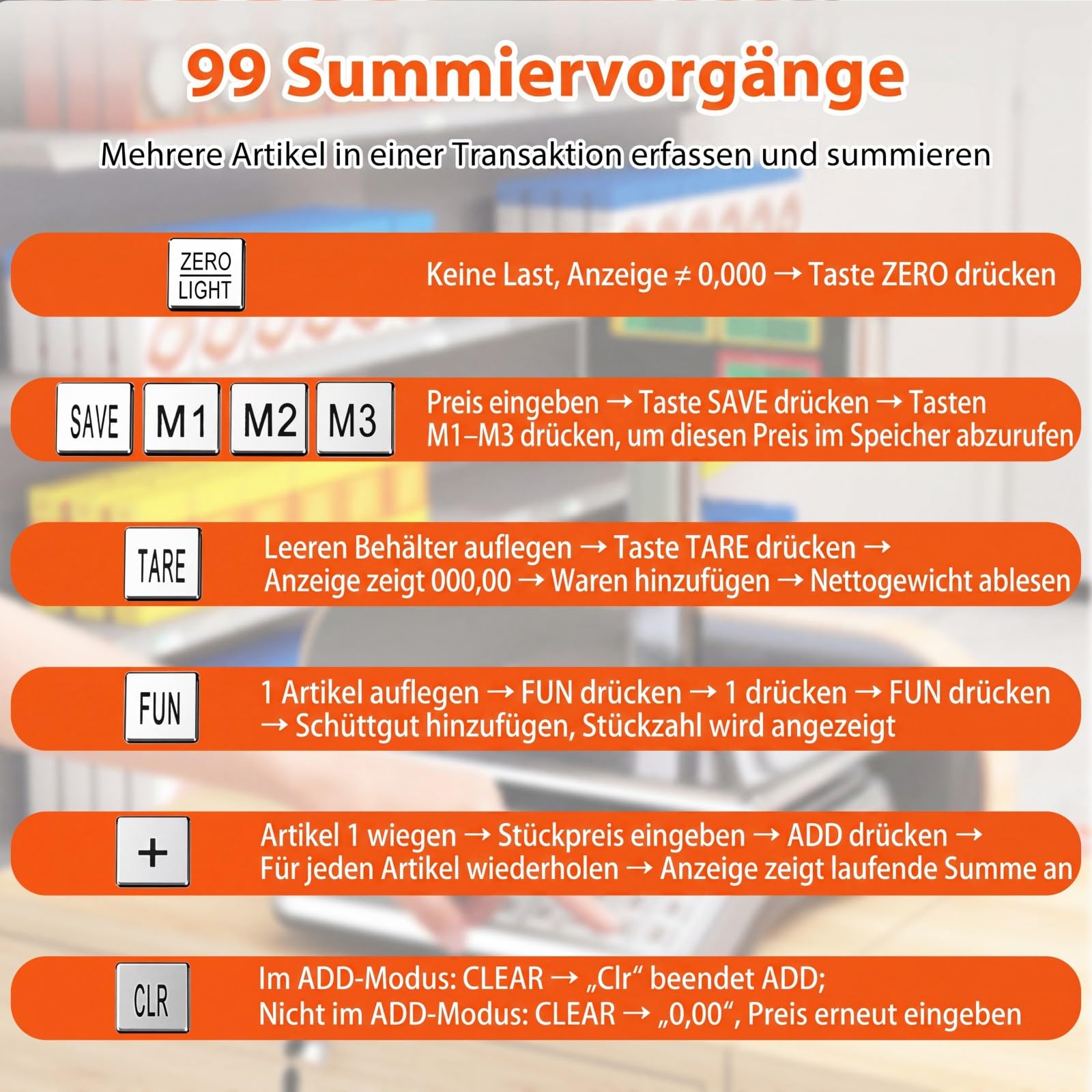 COSTWAY Kontrollwaage 40 kg/ 5g mit doppelseitiger Hochanzeige, Marktwaage