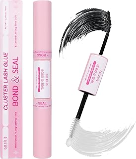 CALAILIS Lash Bond and Seal, Cluster Lash Glue Bond and Seal Lash Glue for Lash Clusters Super Strong Hold and Long Lasting 72 Hours Waterproof Non-irritating Individual Lash Glue for Cluster Eyelash