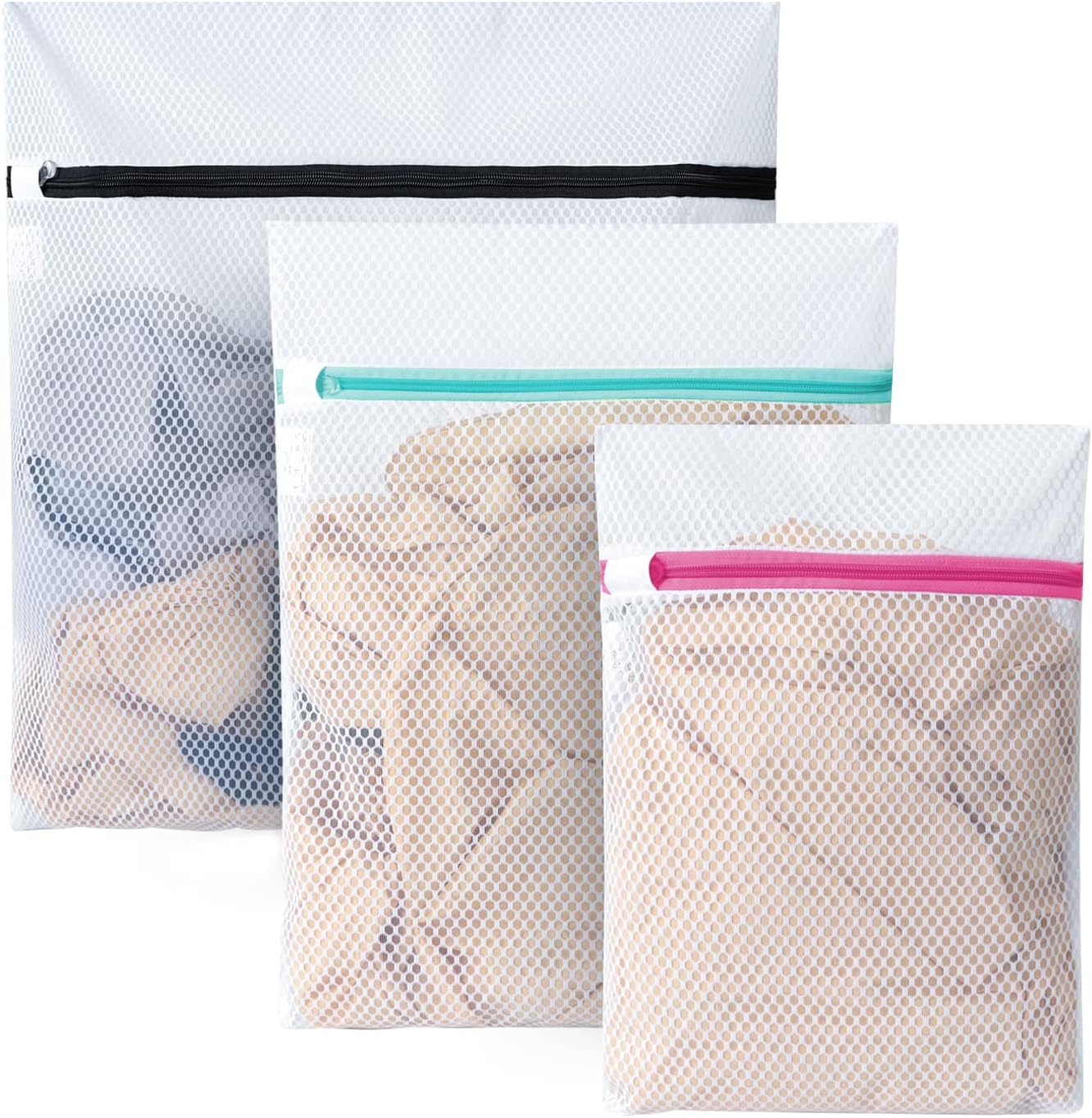 BAGAIL Laundry Bag Mesh Wash Bag for Intimates Lingerie and Delicates(Honeycomb, 1M, 1L, 1XL)