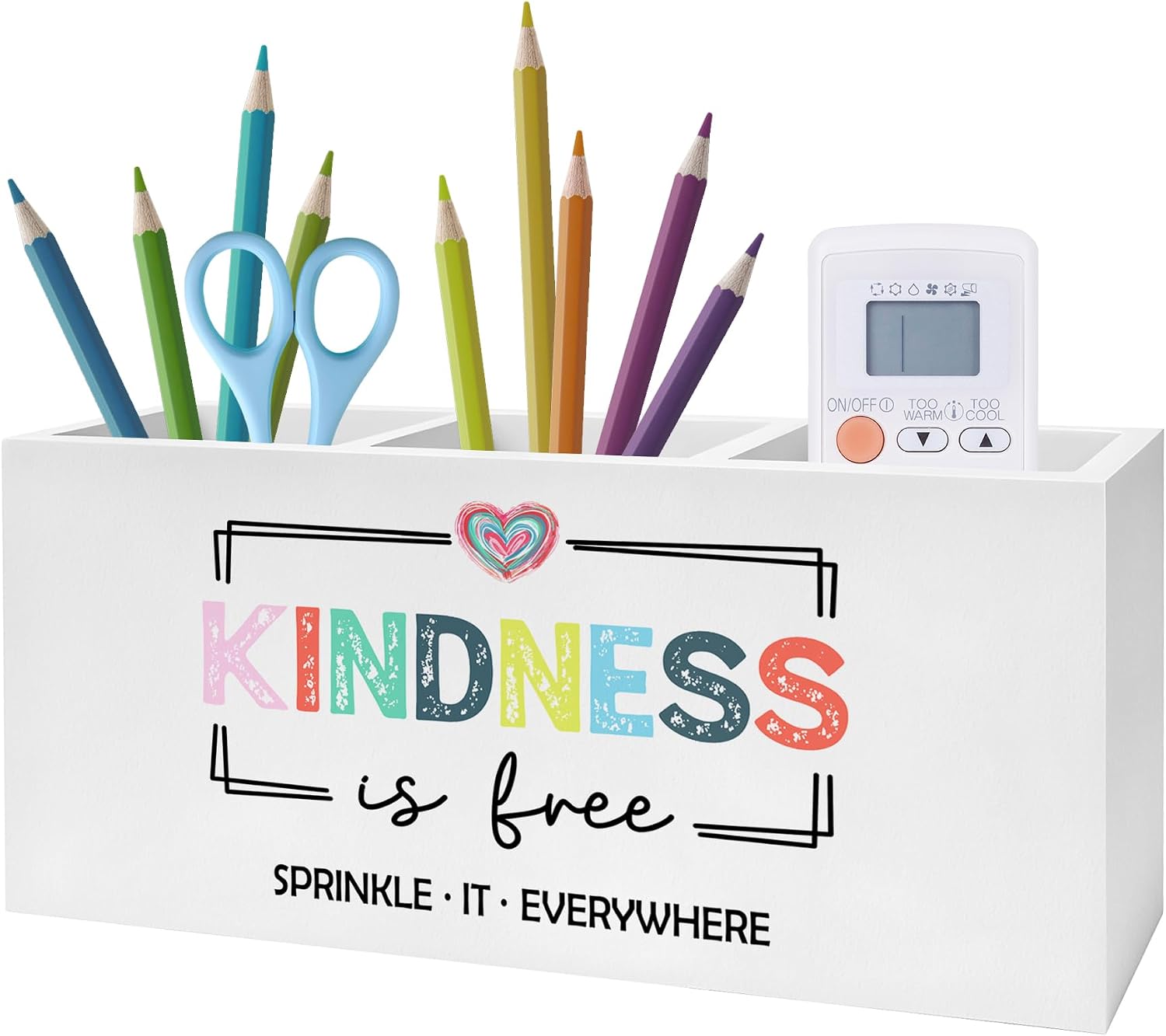 Inspirational Mental Health Wellness Pen Pencil Holder, Kindness Gifts, Colorful Positive Motivational Makeup Brush Toothbrush Holder for Home Office Dorm Desk Accessories