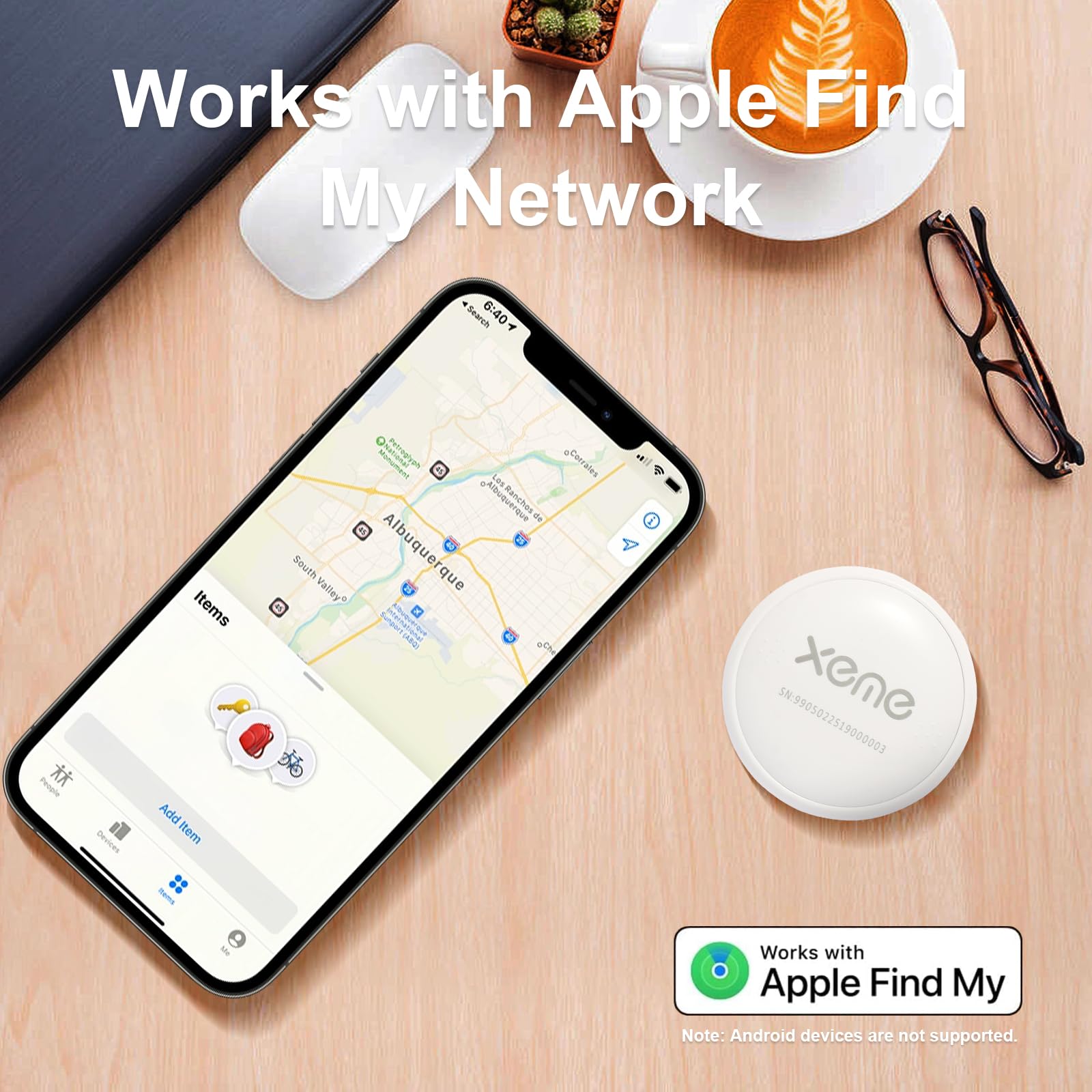 Localisateur de clés, localisateur de suivi Bluetooth avec Apple Find My (iOS uniquement), localisateur d'articles intelligent pour clés/bagages/portefeuille, etc.