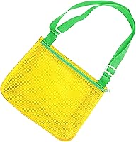 Vista 20 de UTTPLL Bolsa de playa de malla colorida ajustable para niños, bolsa de red de secado rápido para conchas marinas que recolecta arena juguete