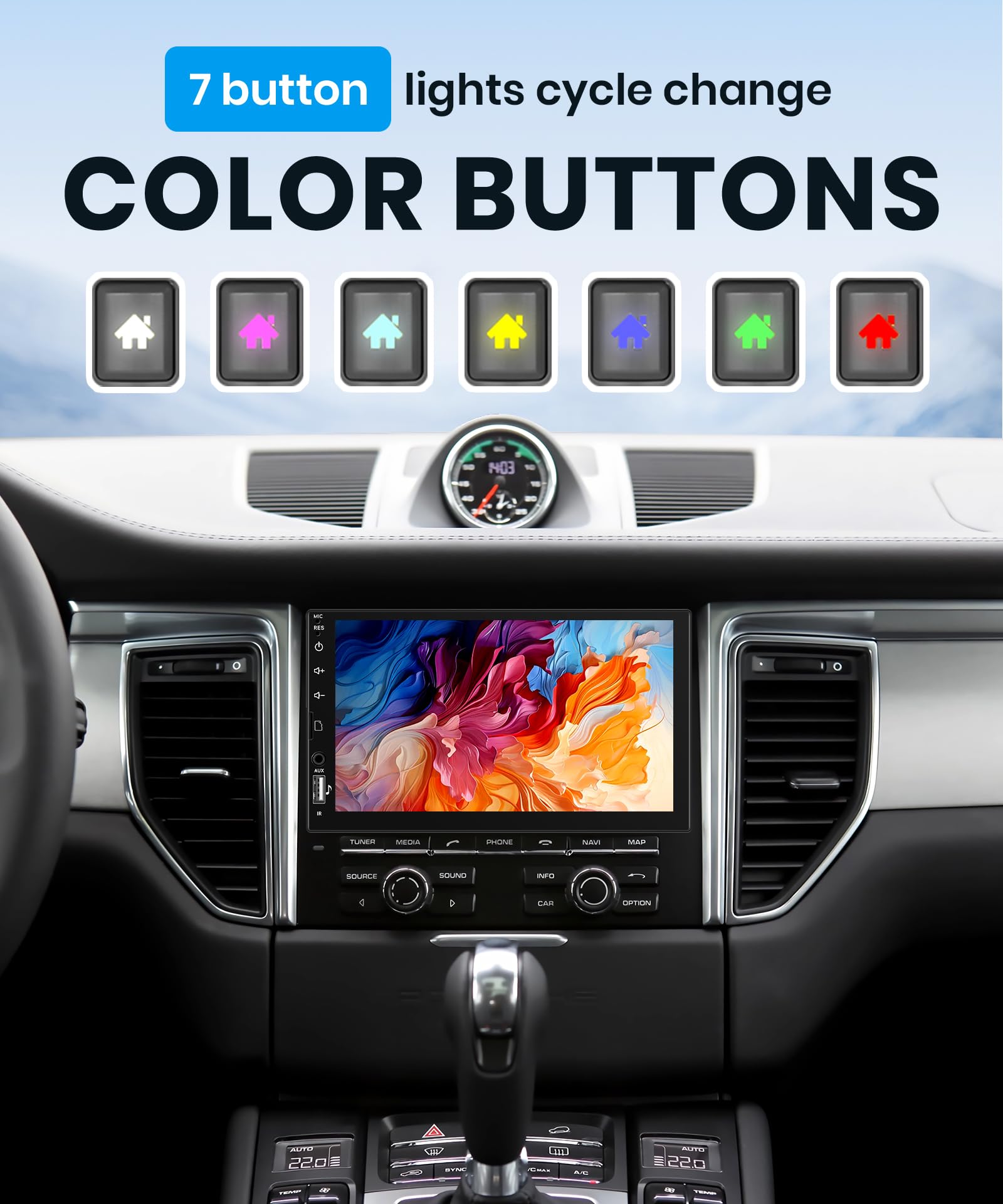 Radio Coche 1 DIN Rimoody 7'' Pantalla Táctil | Bluetooth FM Mirror Link | Cámara Trasera | Control Volante | USB/AUX Radio Coche 1 DIN Rimoody 7'' Pantalla Táctil | Bluetooth FM Mirror Link | Cámara Trasera | Control Volante | USB/AUX