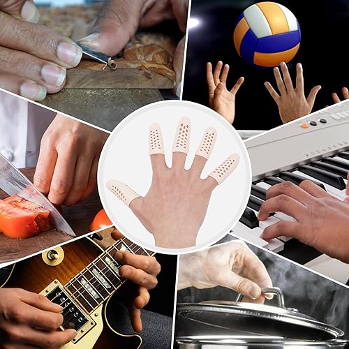 Miniatura 7 de Cunas de gel para dedos (16 unidades), protectores de dedos de silicona, tapas de dedos transpirables, fundas para las puntas de los dedos, soporte
