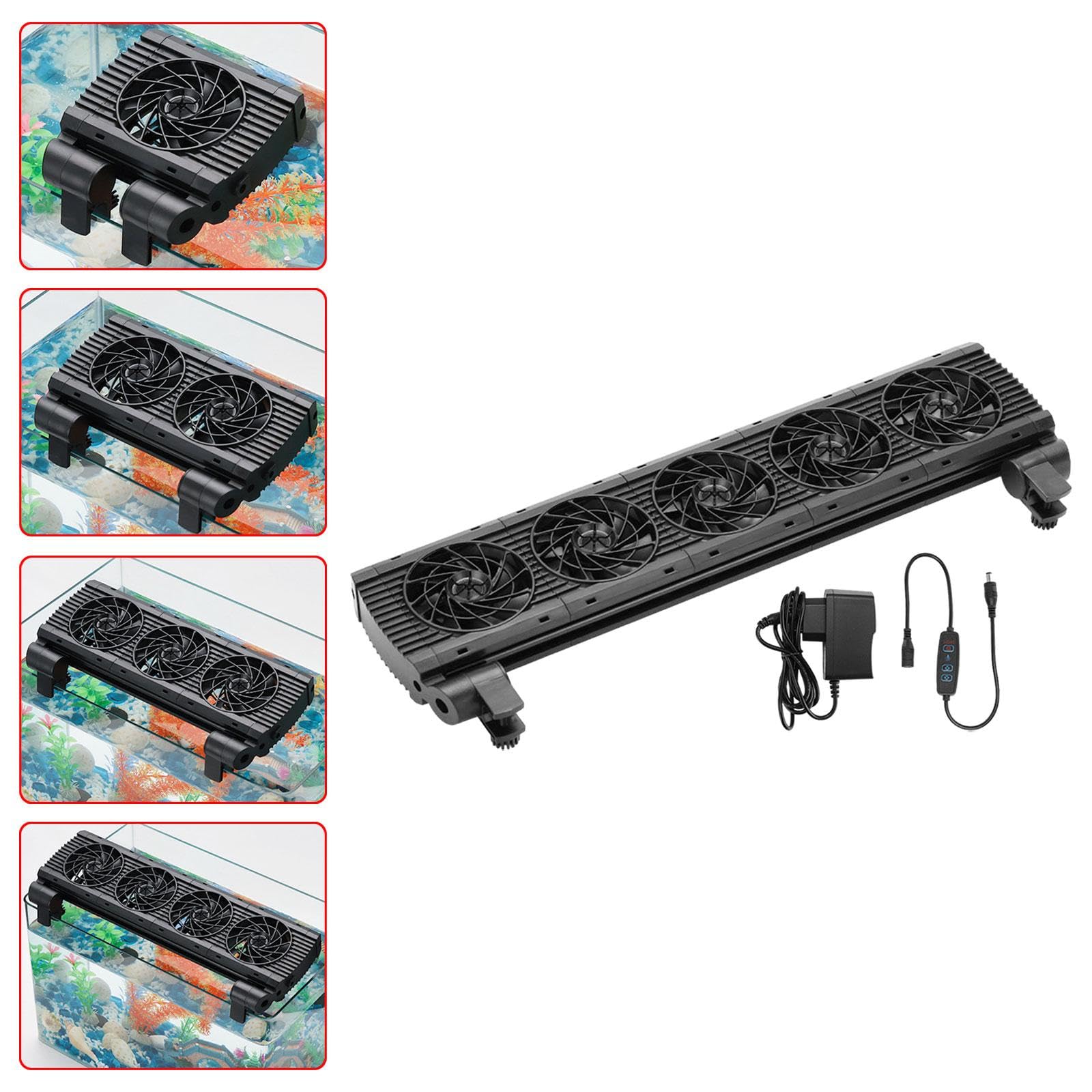 Aquarium Chiller Ventilateur pour Aquarium Ventilateur à Variable Système Compacte Régulateur de Température Support Aluminium Matéria, 5