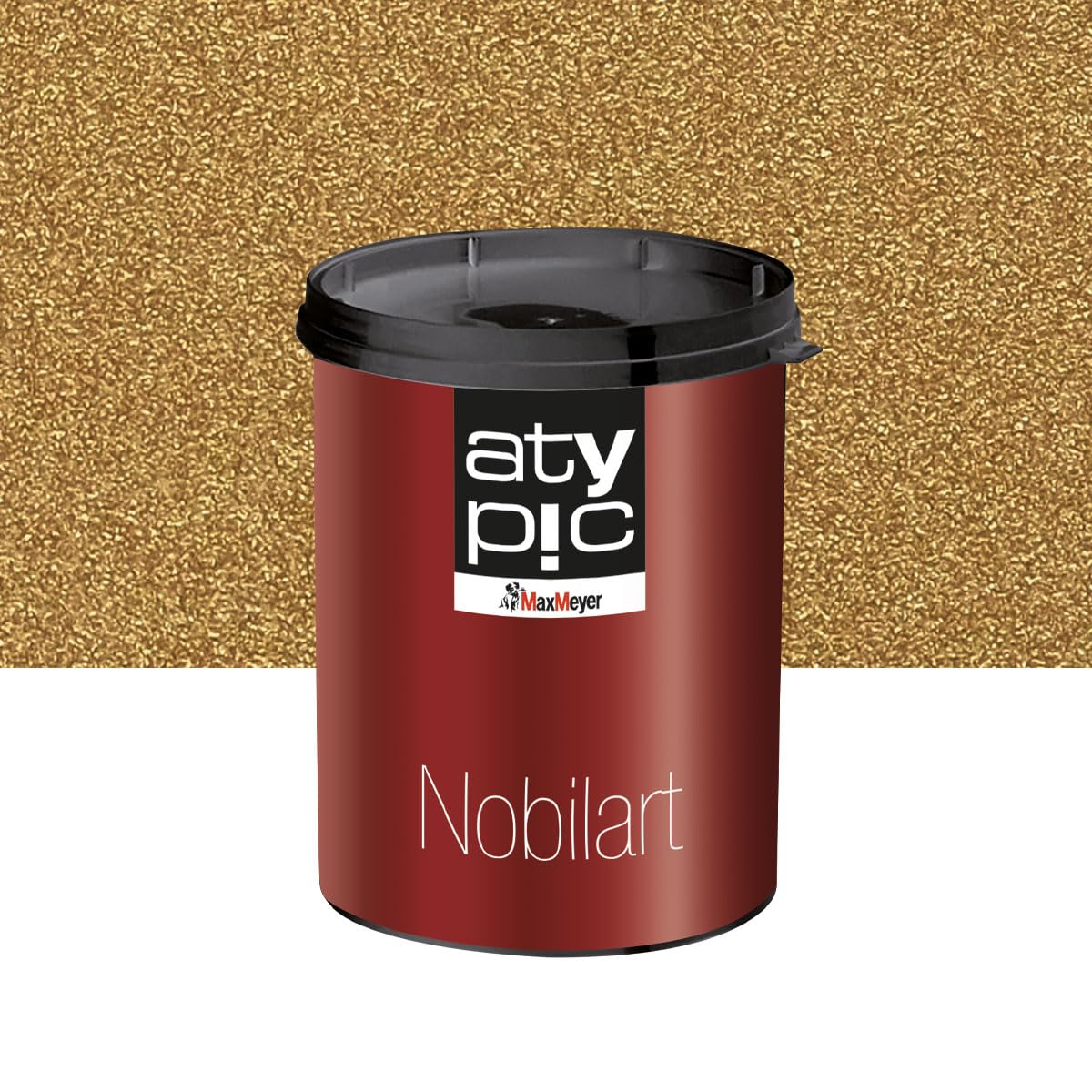 MAXMEYER Nobilart, Pittura Decorativa Effetto Sabbiato Perlescente e Brillante, Oro, 1 L