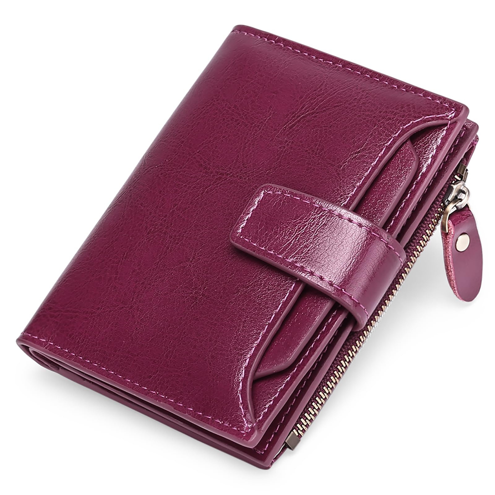 SENDEFN Portafoglio Donna in Pelle Vera Piccolo Portamonete Cute con Cerniera 14 Carte Portafoglio Donna Pelle con Tanti Scomparti