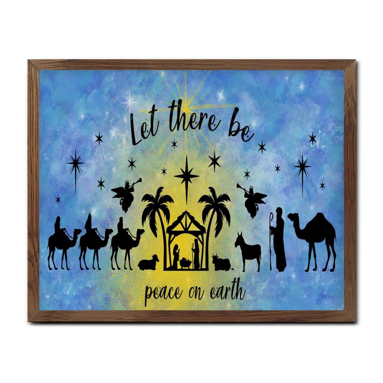 Plaque murale bois Merry Christmas décoration chrétienne personnalisable