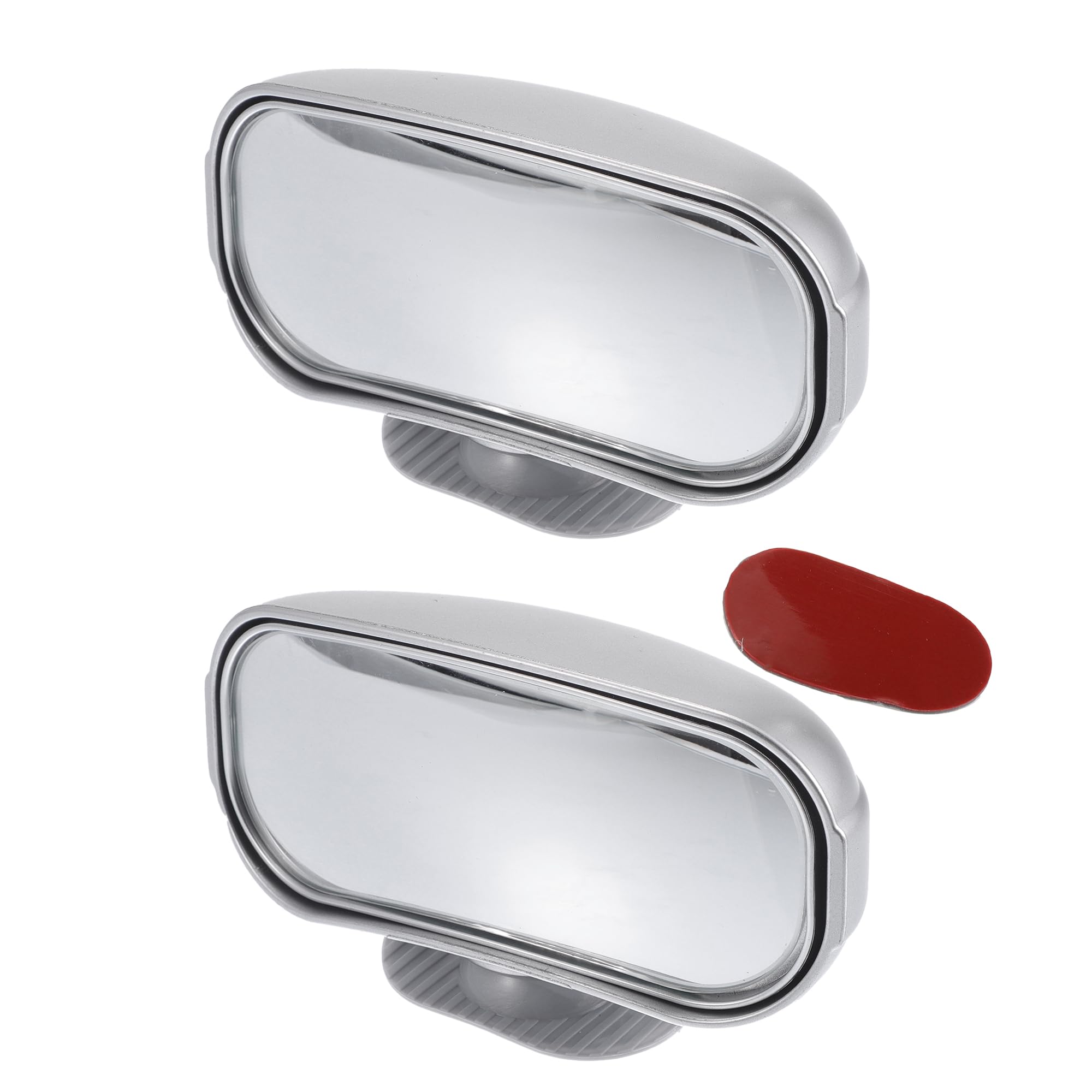 Partuto 1 Pair Universal Blind Spot Car Mirrors - Car - Glass Silver Tone, 4.33"x2.36"
