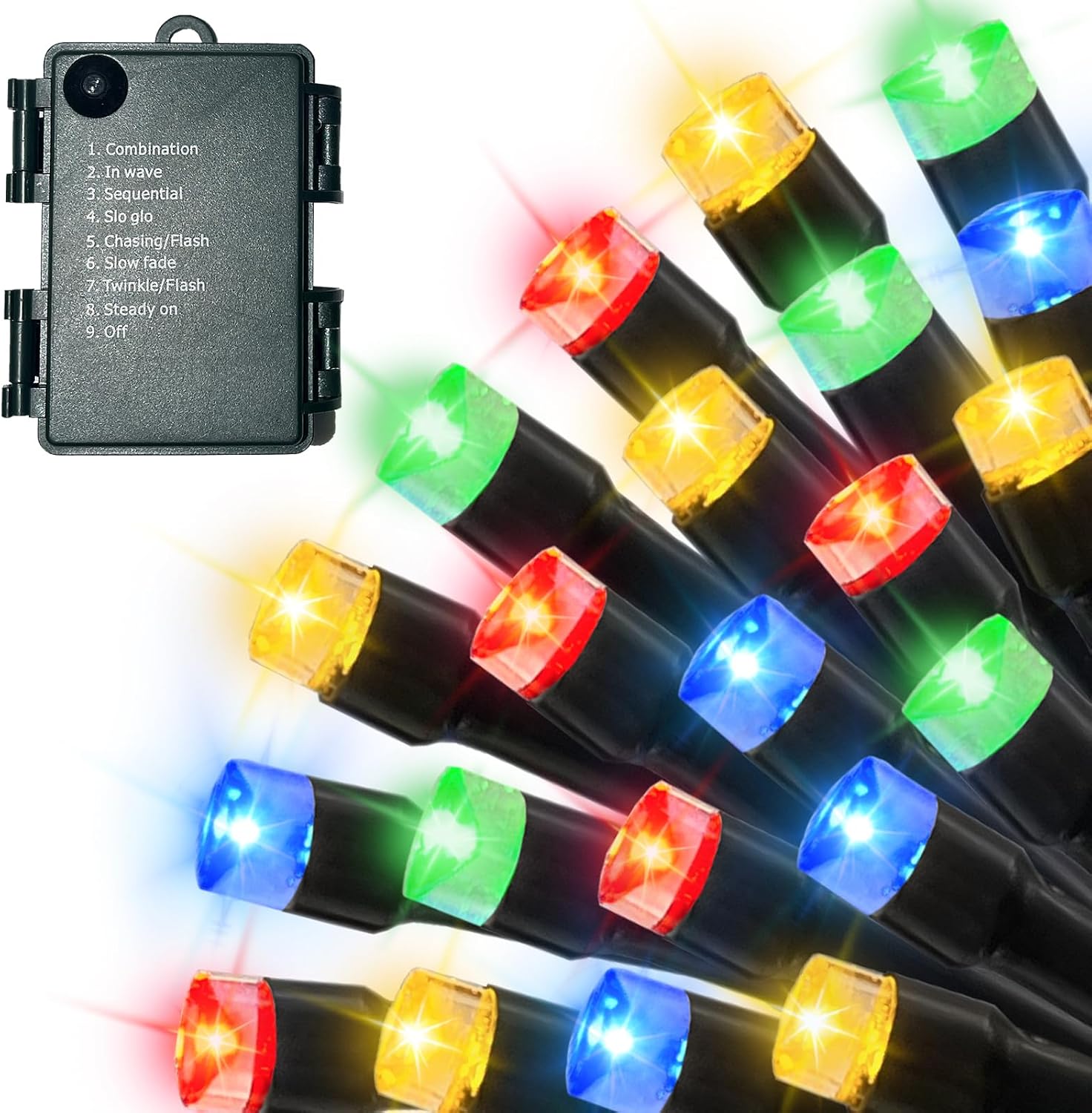 1 Pack Each 16.5ft 60 LED Battery Operated Christmas Tree Lights Indoor