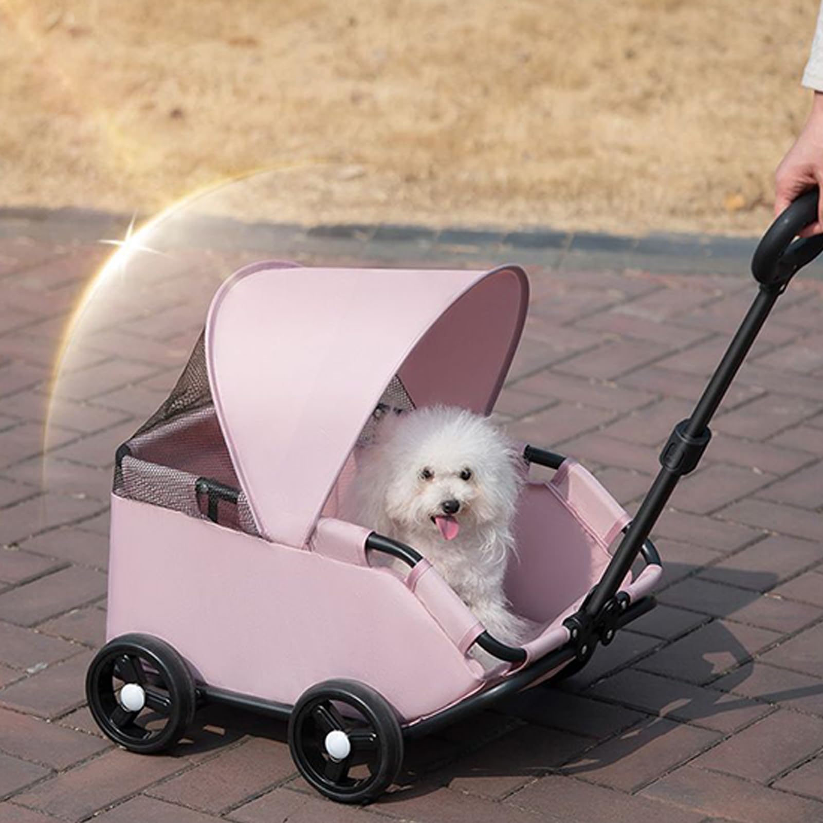 Passeggino per Gatti Fino a 7kg per Cuccioli, e Animali Piccoli | Passeggino Pieghevole per Cani Piccoli Visite Veterinarie Passeggiate Outdoor Avventura Centro Commerciale Cuccioli