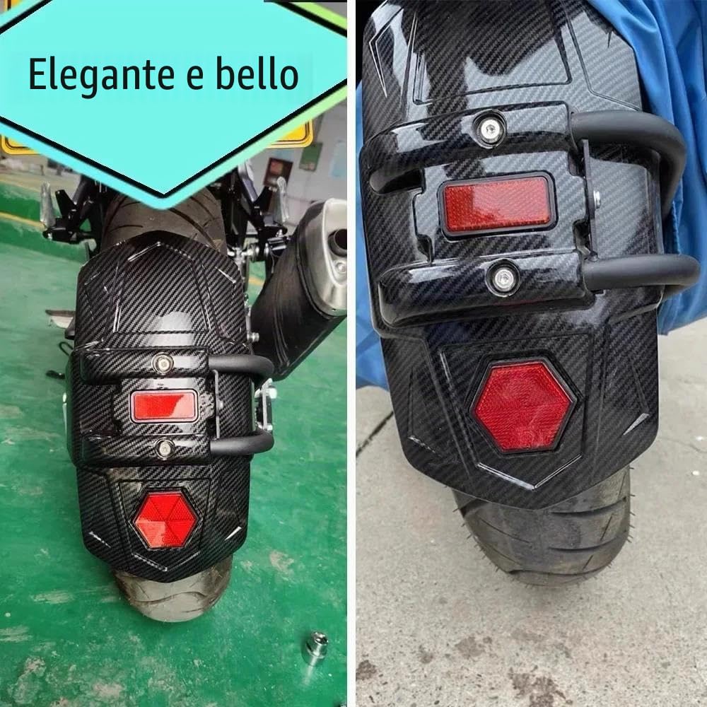 Parafango per Motocicletta per Suzuki per V-Strom 650 800 DE 1050 1050 DE 250 Parafango Posteriore Moto Universale Parafango Moto con Catarifrangente(Nero 1)