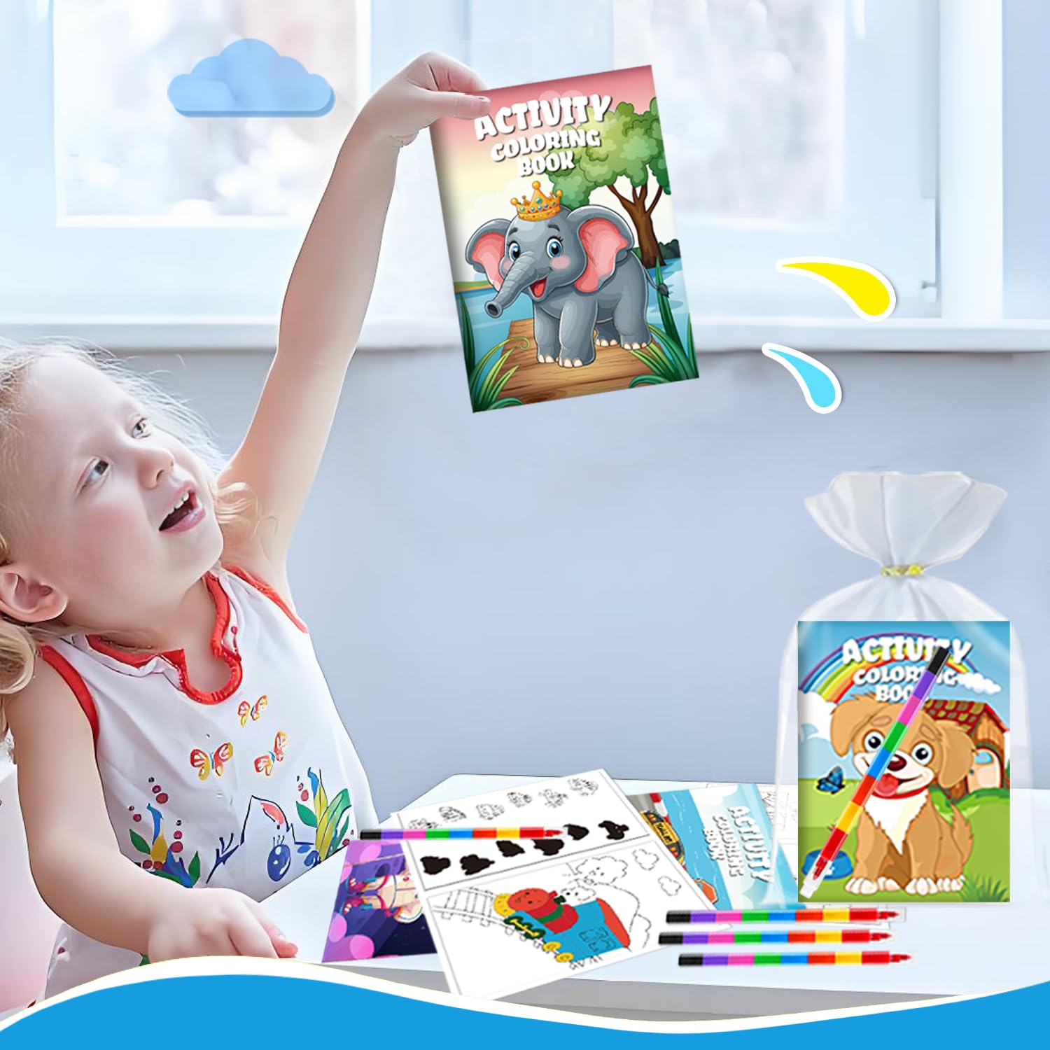 Aannanl 24 Pack Mini Colouring Books for Children and Twistable Crayons,Party Bag Fillers for Kids,Party Favors for Children,End of Year Class Gifts,Goodie Bag Fillers (Colorful - Image 4
