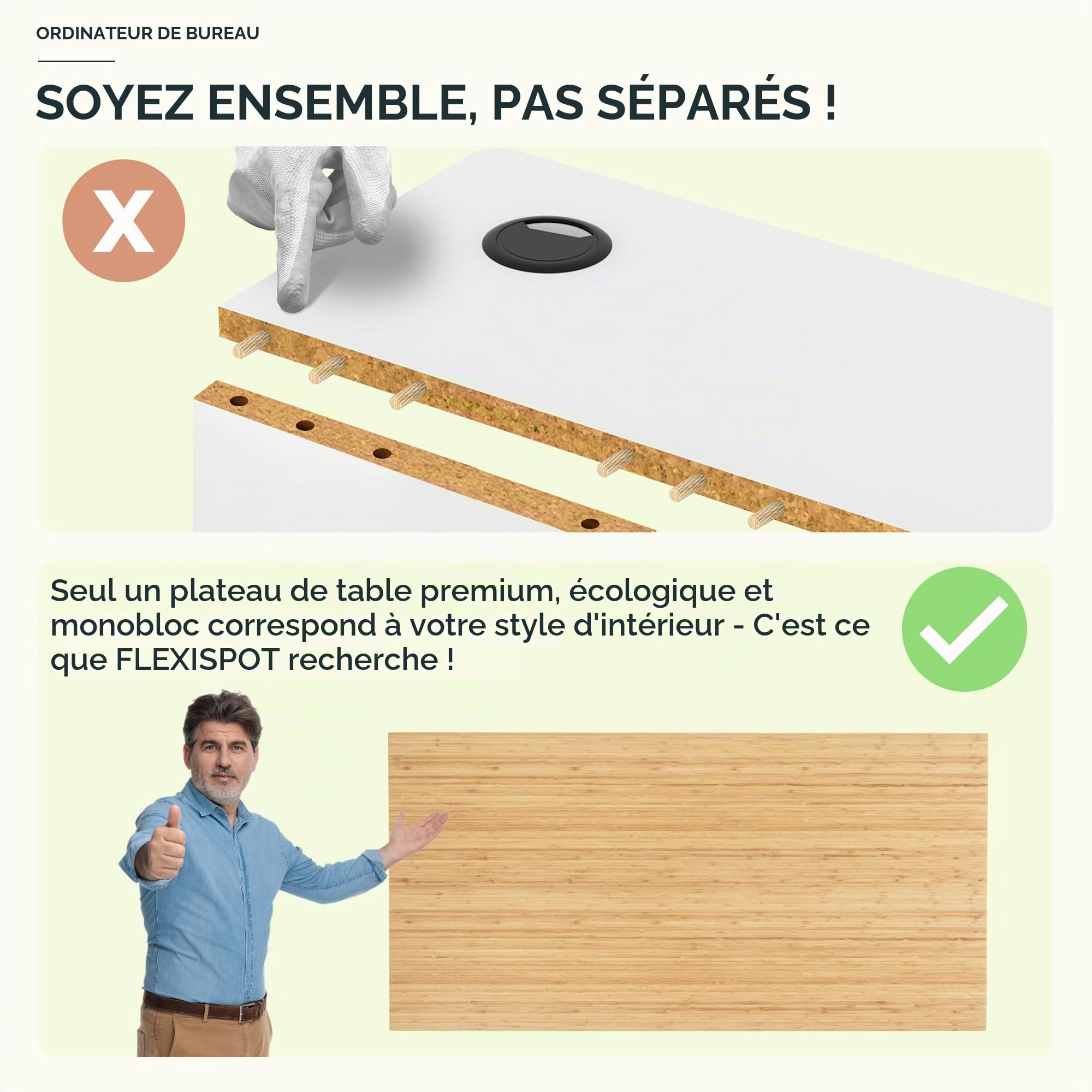 FLEXISPOT Bureau Assis Debout, Une Pièce Bureau Électrique Réglable en Hauteur, Fonction Mémoire 4 Hauteurs,pour Table, Télétravail, 120x60cm Érable