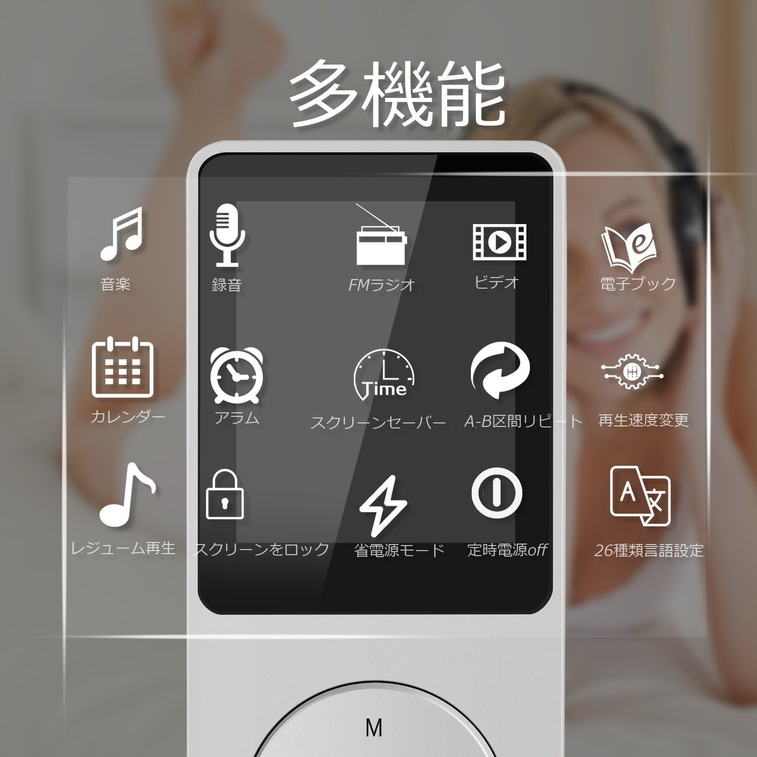 AGPtEK 2015 Latest Version 8GB & 70 Hours Playback MP3 Lossless Sound Music Player (Supports up to 64GB), Color White