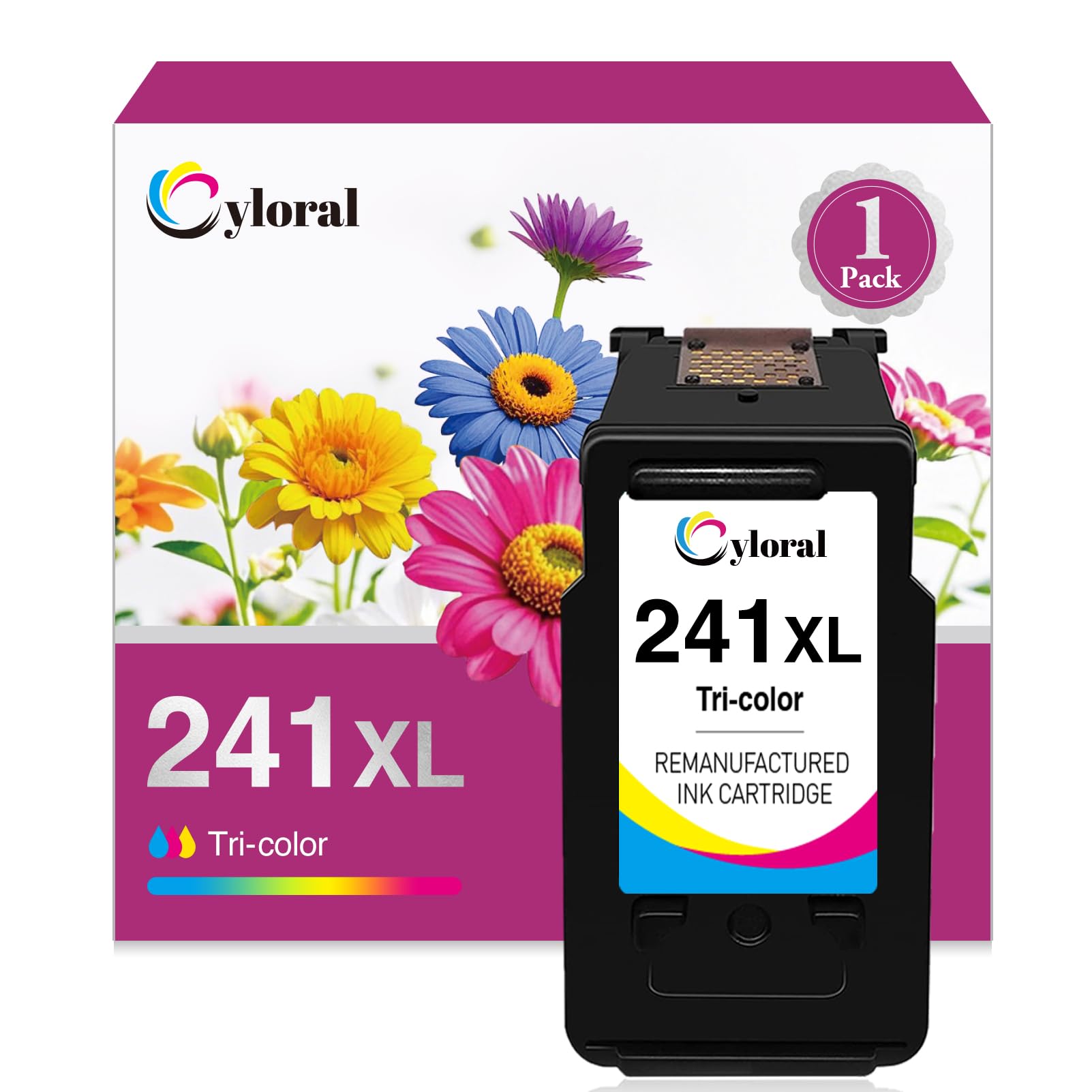 Cyloral 241 XL CL-241 Color Ink Cartridge for Canon Pixma MG3522 MG3600 MG3620 MG4120 MG4140 MG4220 MX512 MX514 MX522 MX532 MX542 TS5100 TS5120 241xl
