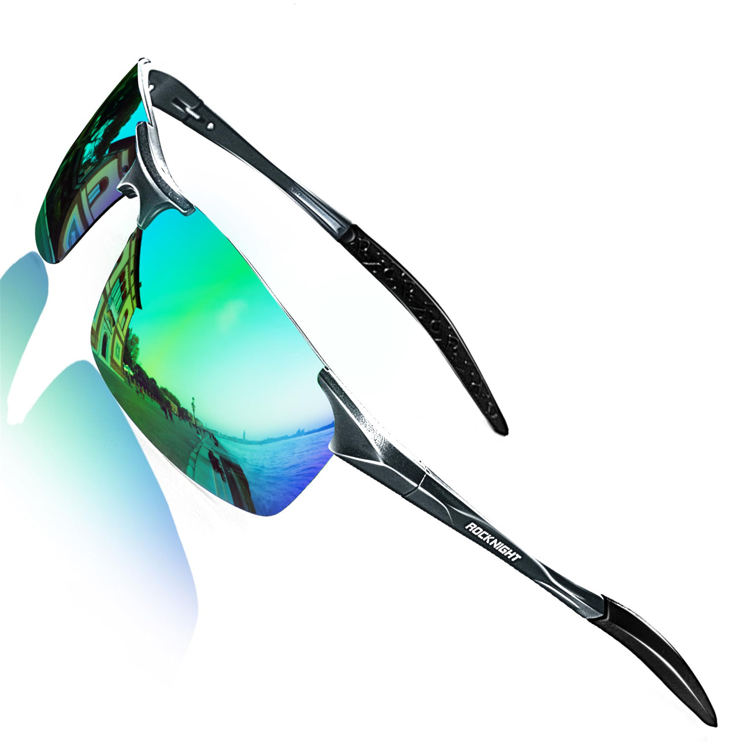 ROCKNIGHT Driving HD Polarized UV400 Protection Ultra light Al-Mg Golf Fishing Outdoor Sunglasses