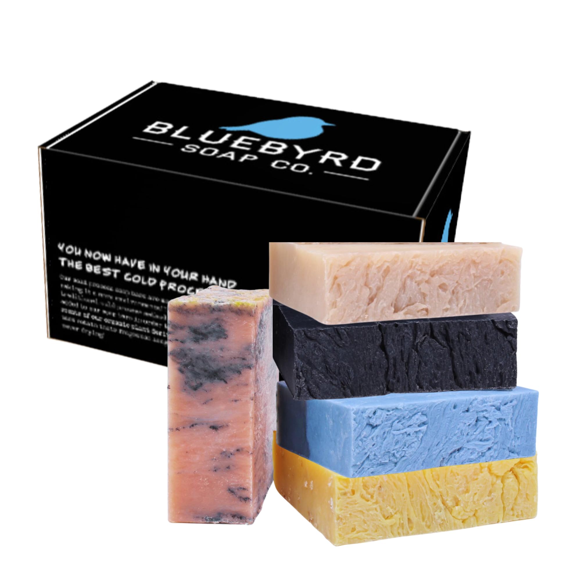 BLUEBYRD Soap - Men's Variety Pack Bourbon Soap Bars | Natural Skin Care, Handmade, Cold Process, Organic | Masculine Fragrance- Bourbon Oak, Citrus