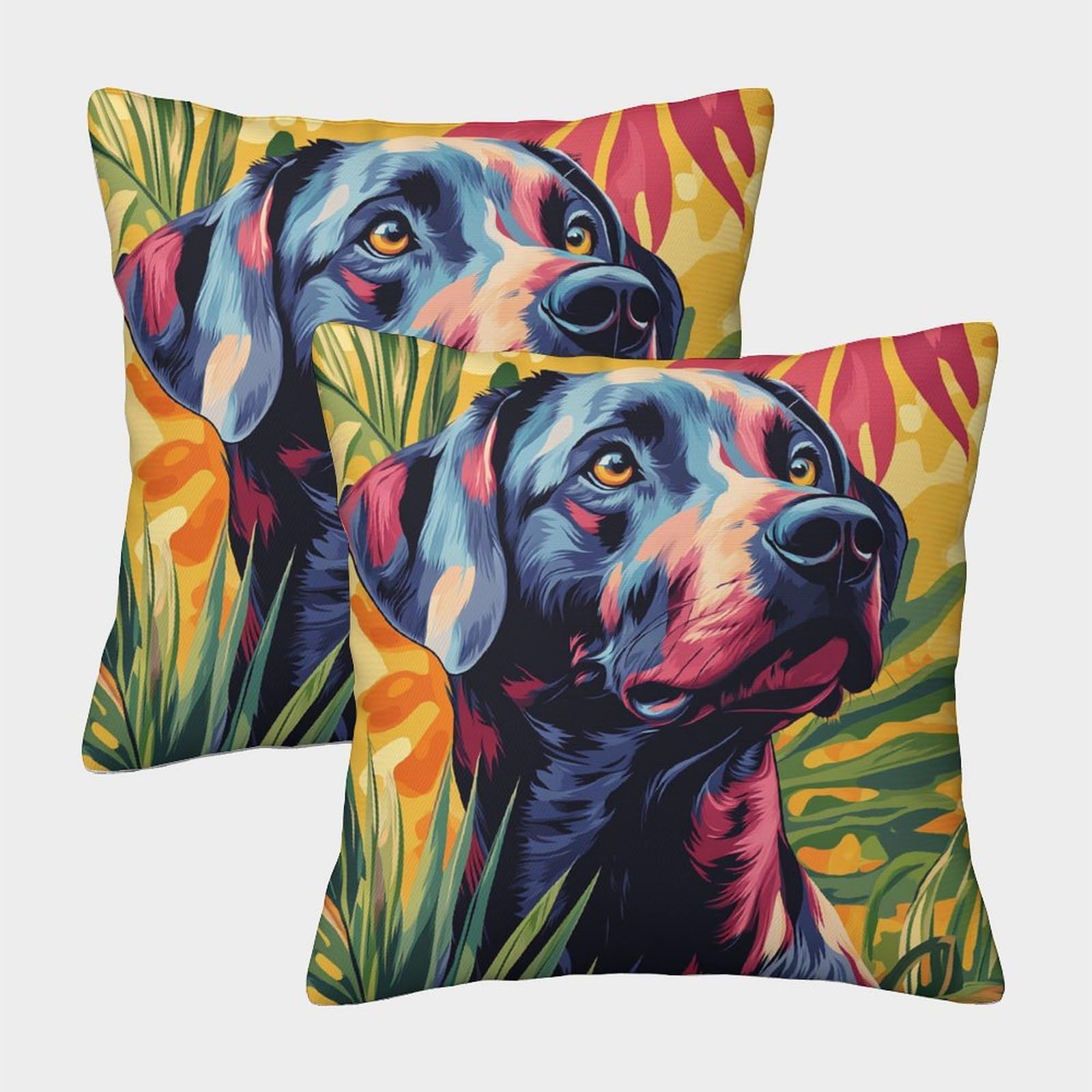 kaiyun 2 Pack Tropical Colors,Dog Personalised Cushion Cover Home Sofa Decoration 40x40cm Pillow Covers