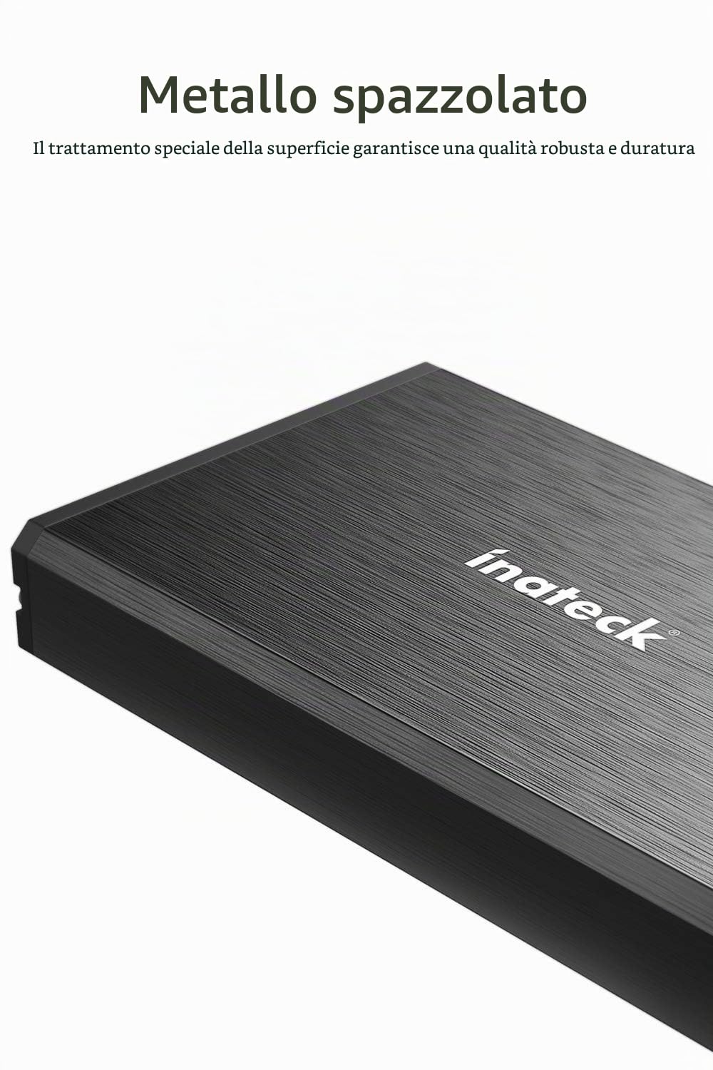 Inateck case hdd 3.5 sata usb 3.0, Box Custodia Esterna in Alluminio per Disco Rigido Esterno/SSD da 3,5/2,5" SATA, con USB 3.0, 20 TB,FE3001
