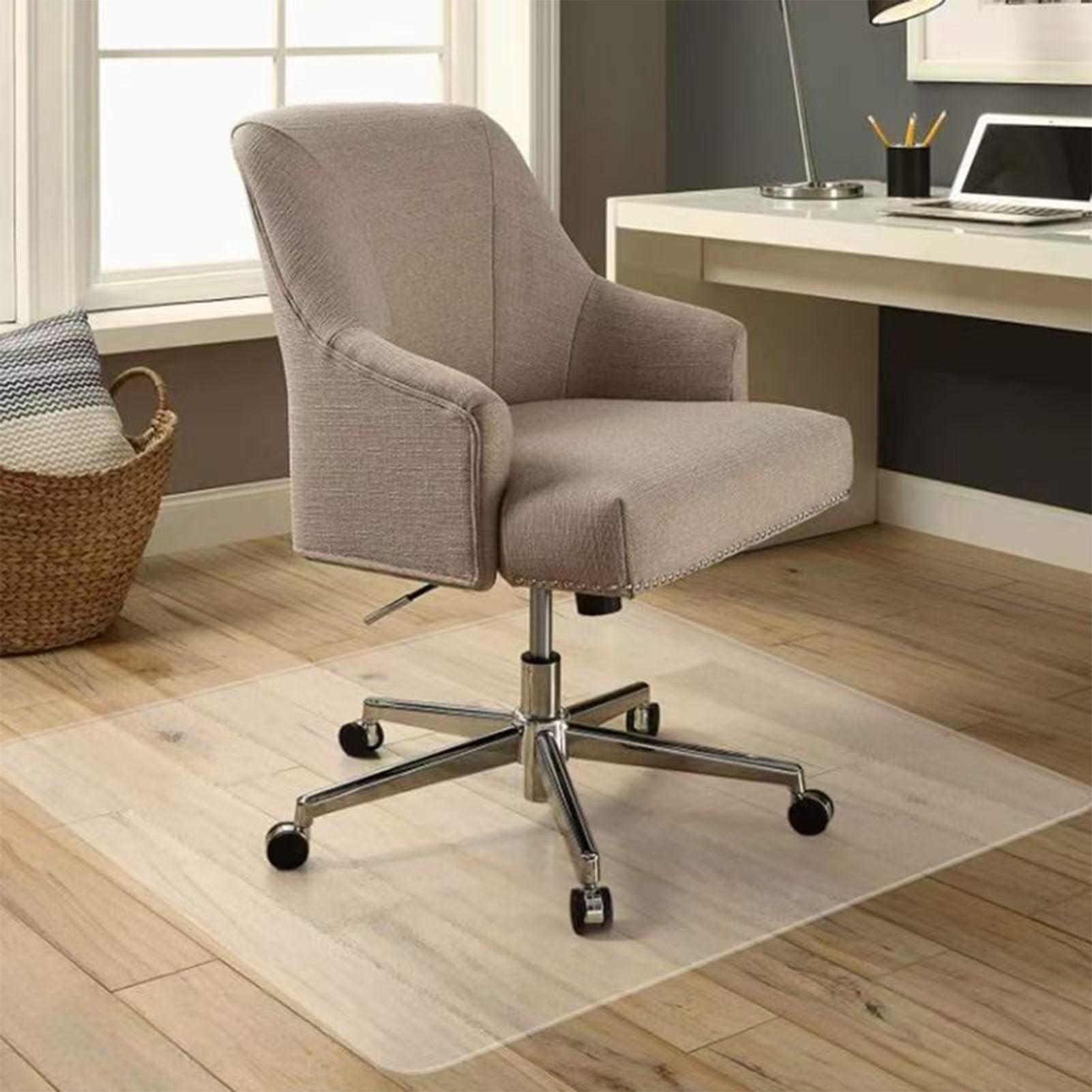 haiyusm Chair Mat Transparent Office Chair Protector for Hard Wood Floors Clear Table Mat for Home Office Prevents Scratches Durable and Easy to Clean and Maintain 1.5MM (transparent,100cm×300cm)