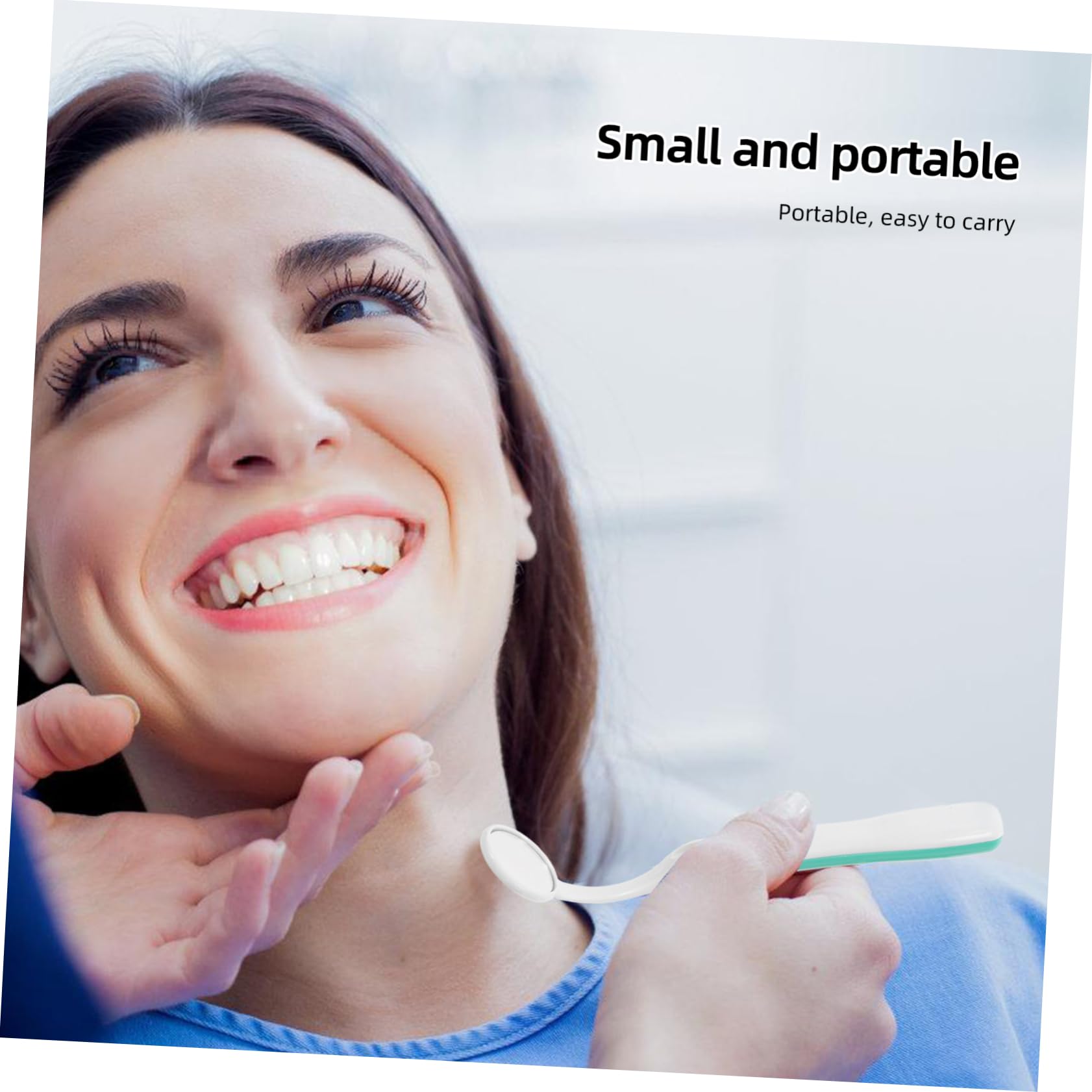 Specchietto Denti Luce LED Verde in Plastica, Specchietto Dentale Antifog per Ispezione Sicura e Pratica dei Denti per Uso Dentistico