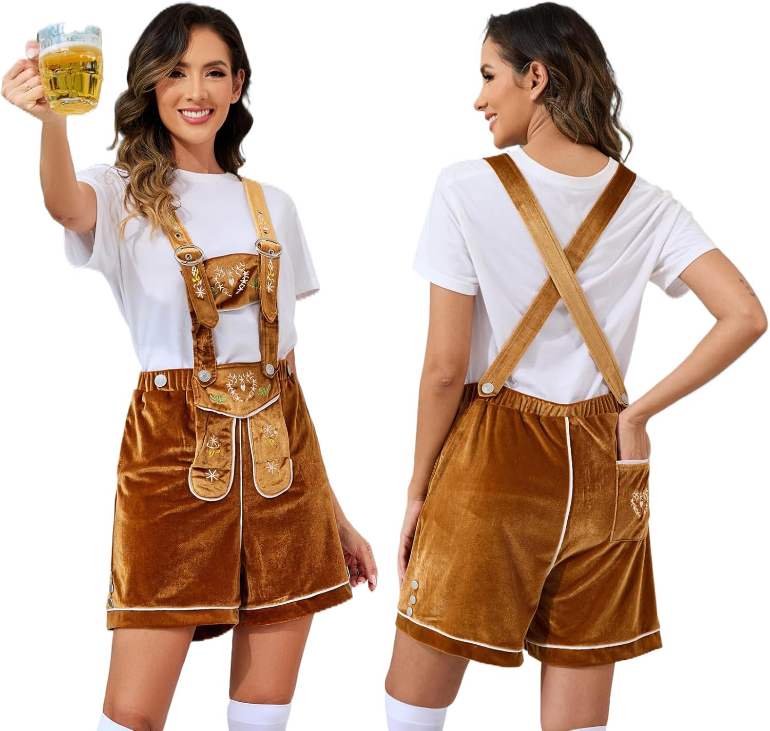 Populus Women Oktoberfest Lederhosen Outfit German October Festival Costume - Image 2