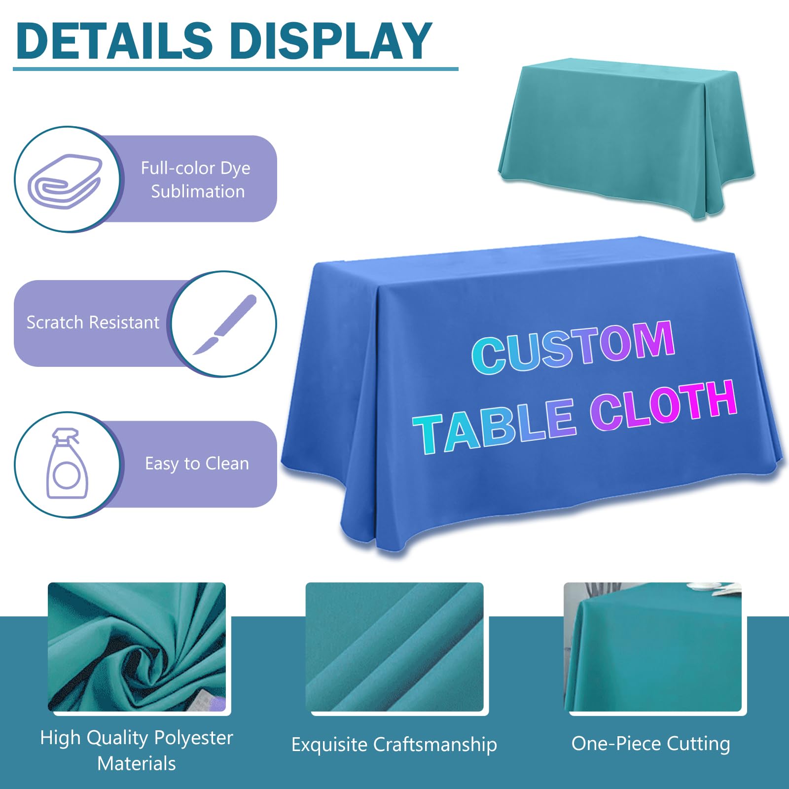 Custom Logo Tablecloth – Personalized Vinyl Table Cover For Tradeshows, Events & Branding - View #12