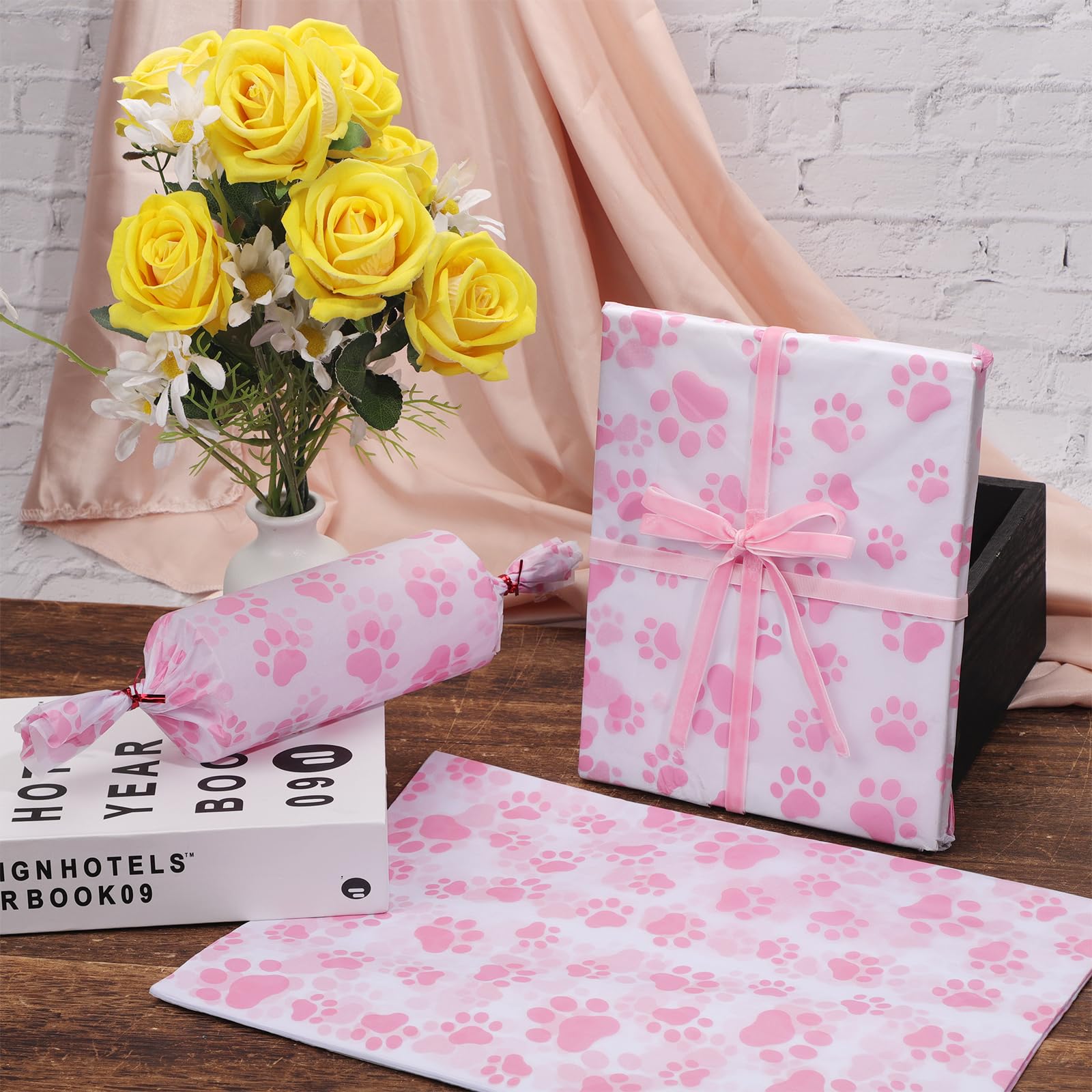 30 Stück Hundepfoten Geschenkpapier 50x35cm - Süßes Seidenpapier Für Tierliebhaber