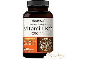 Nature Bell Vitamin K2 with MK-4 & MK-7 Supplement for Bone, Joint...