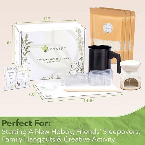 Miniatura 3 de YNATRY Kit de velas de soja todo en uno para principiantes, cera de soja natural, aceites aromáticos, mechas de algodón, chips de tinte y