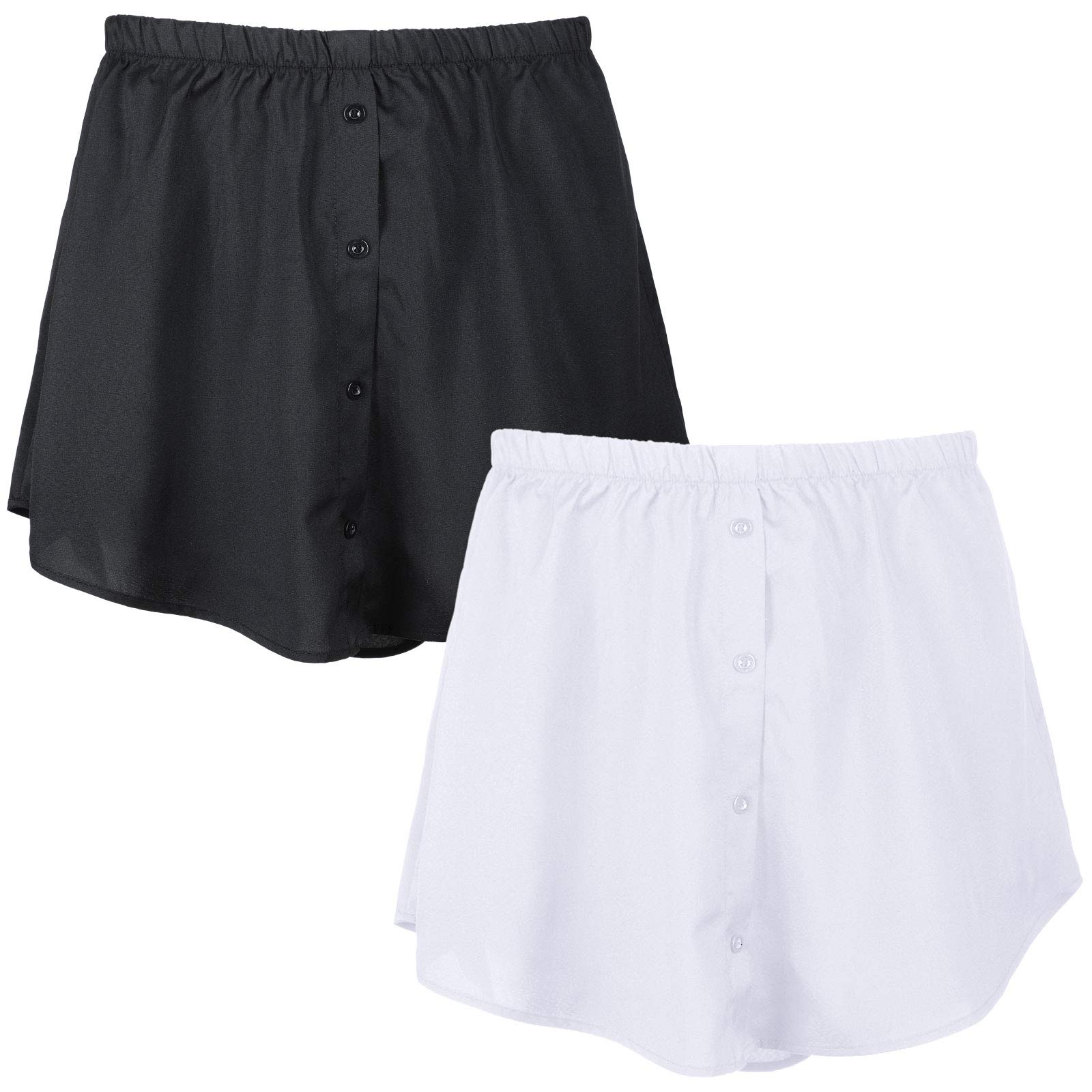 2 Pieces Shirt Extenders for Women Adjustable Layered Fake Top Lower Sweep Shirt Half Length Mini Skirt for Women Girls