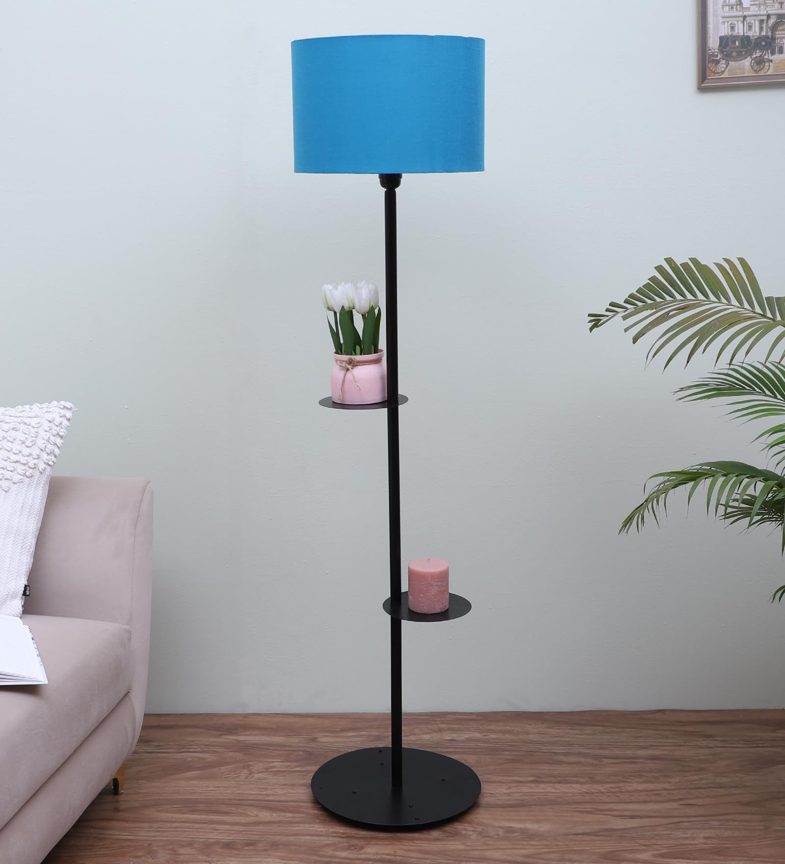 MAHISON LIFESTYLE Tree Floor Lamp with Shelf for Living Room, Bedroom, Kitchen or Dining Room (Blue) (B0DD465KC4) Amazon Price History, Amazon Price Tracker