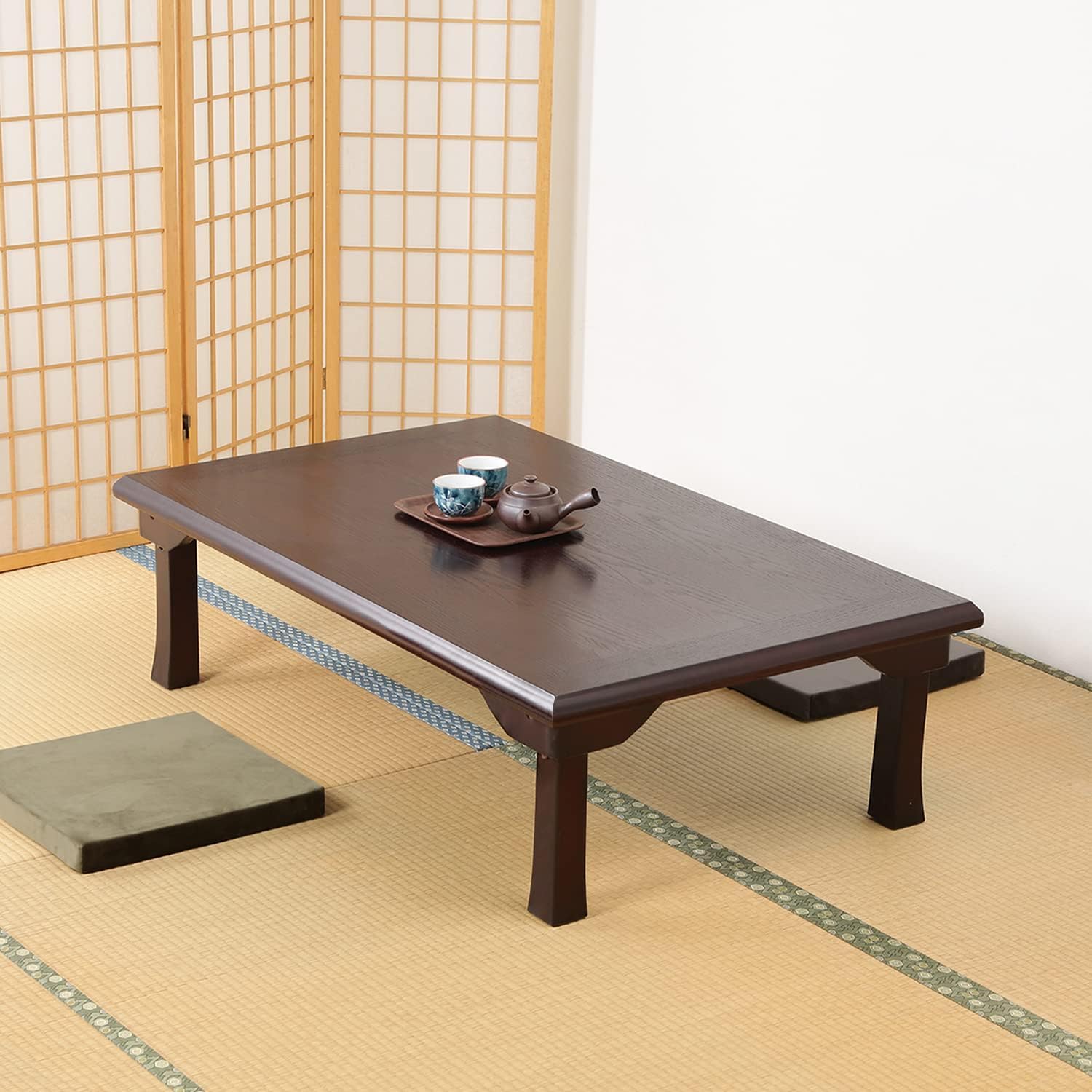 紫檀　座卓　 120×80×38 cm Amazon.co.jp: 座卓 テーブル 折りたたみ 幅120×奥行75×高さ34cm紫檀色